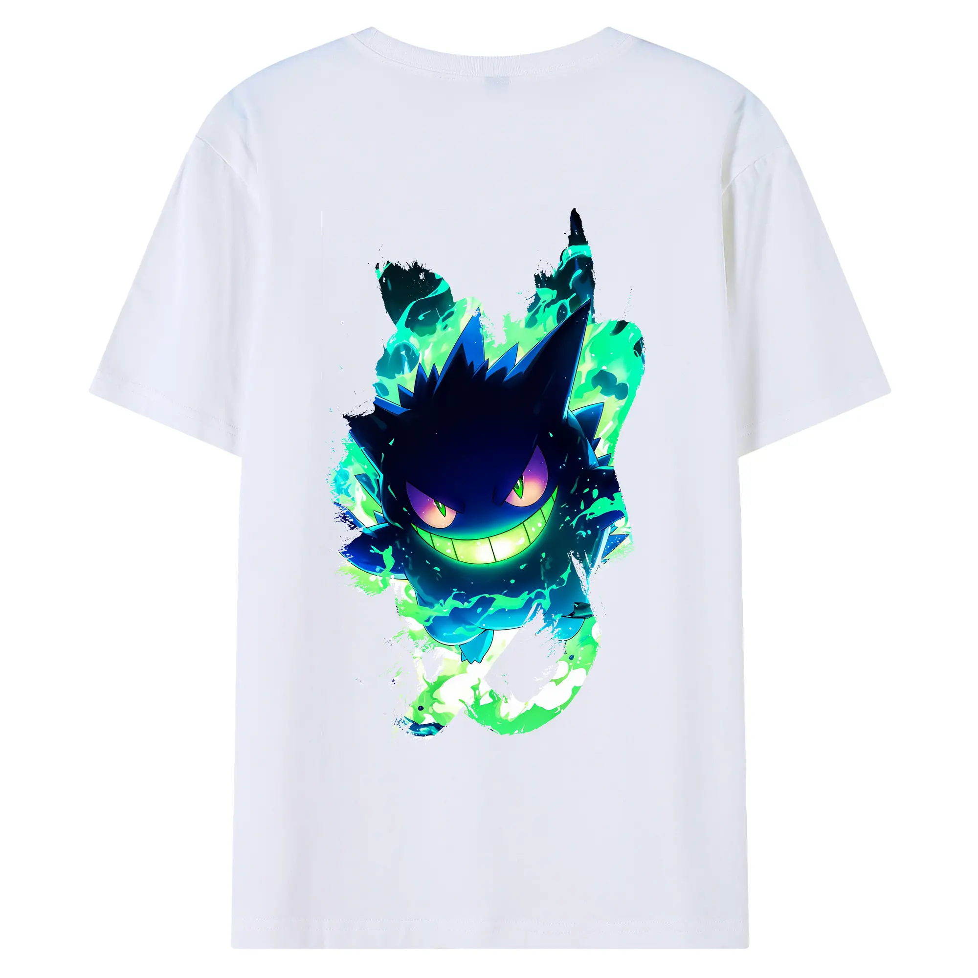 ポケモン グッズ,ゲンガー - 綿100％ 半袖Tシャツ ・ バックプリント ・ 快適 通気性 ・ 日常使い 散歩 スポーツ用