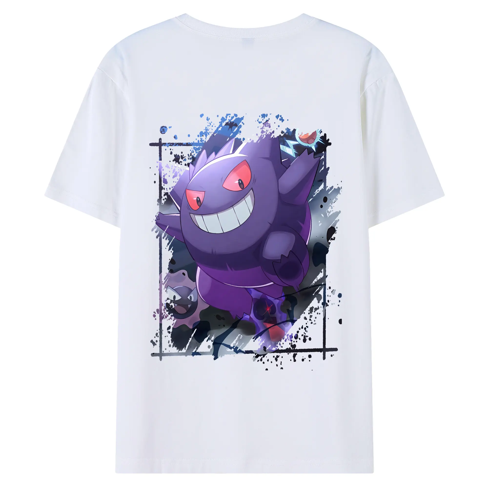 ポケモン グッズ,ゲンガー - 綿100％ 半袖Tシャツ ・ バックプリント ・ 快適 通気性 ・ 日常使い 散歩 スポーツ用
