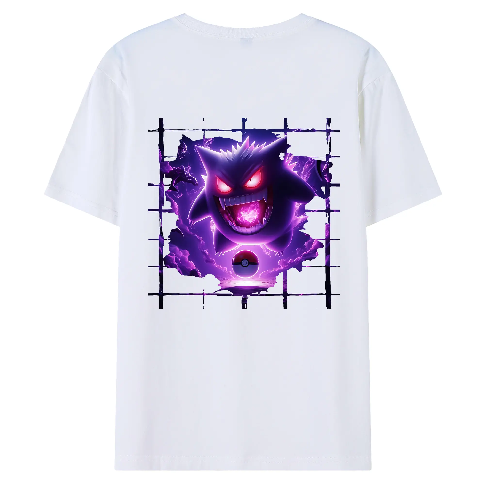 ポケモン グッズ,ゲンガー - 綿100％ 半袖Tシャツ ・ バックプリント ・ 快適 通気性 ・ 日常使い 散歩 スポーツ用