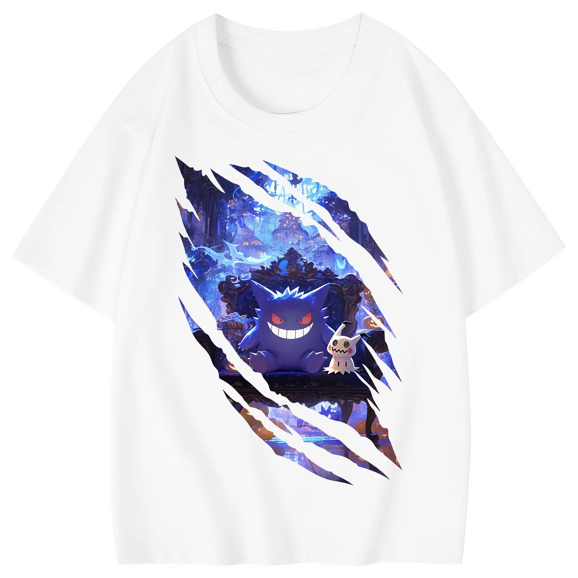 ポケモン グッズ,ゲンガー - 綿100％ キッズTシャツ ・ フロントプリント ・ 快適 通気性 ・ スポーツ カジュアル 散歩用