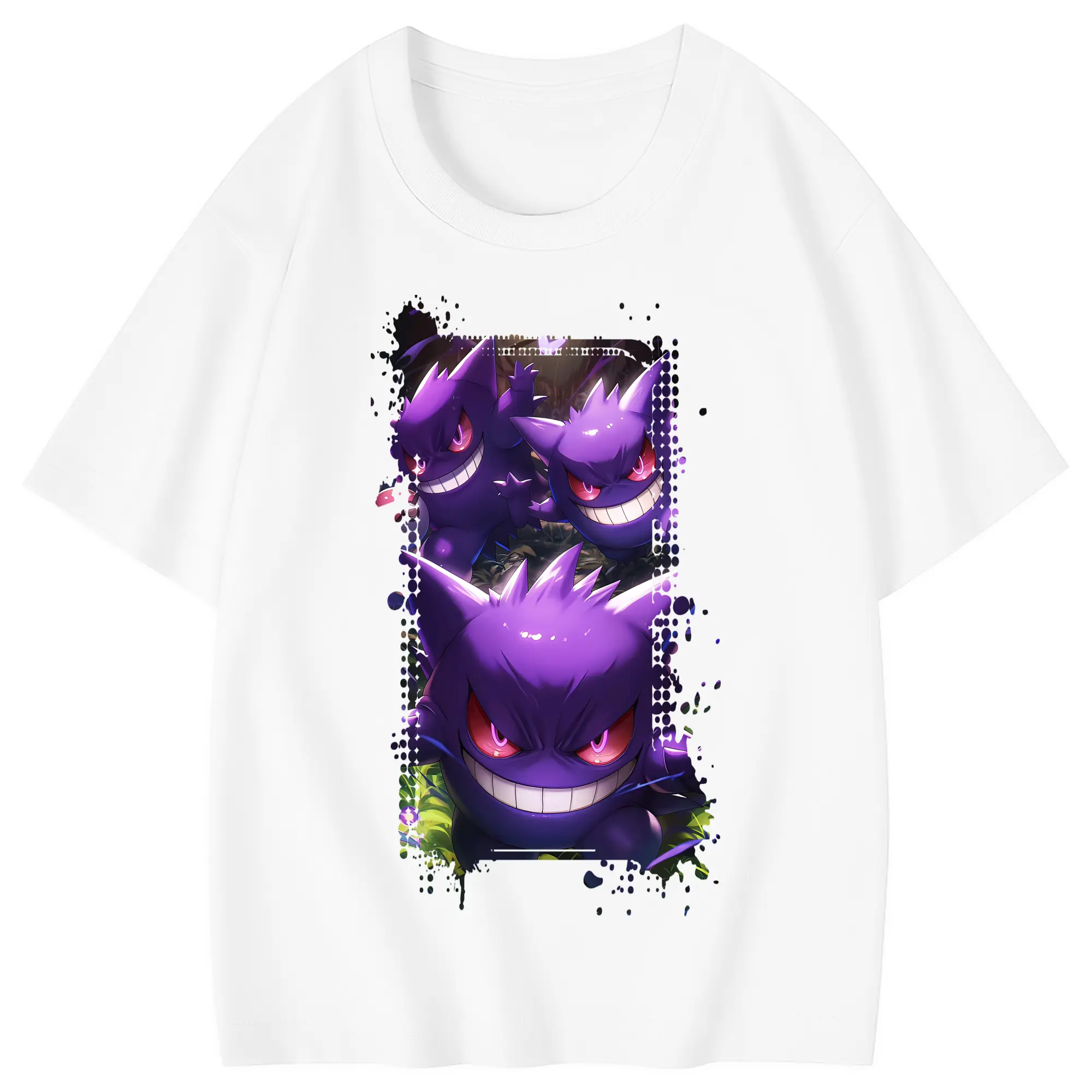 ポケモン グッズ,ゲンガー - 綿100％ キッズTシャツ ・ フロントプリント ・ 快適 通気性 ・ スポーツ カジュアル 散歩用