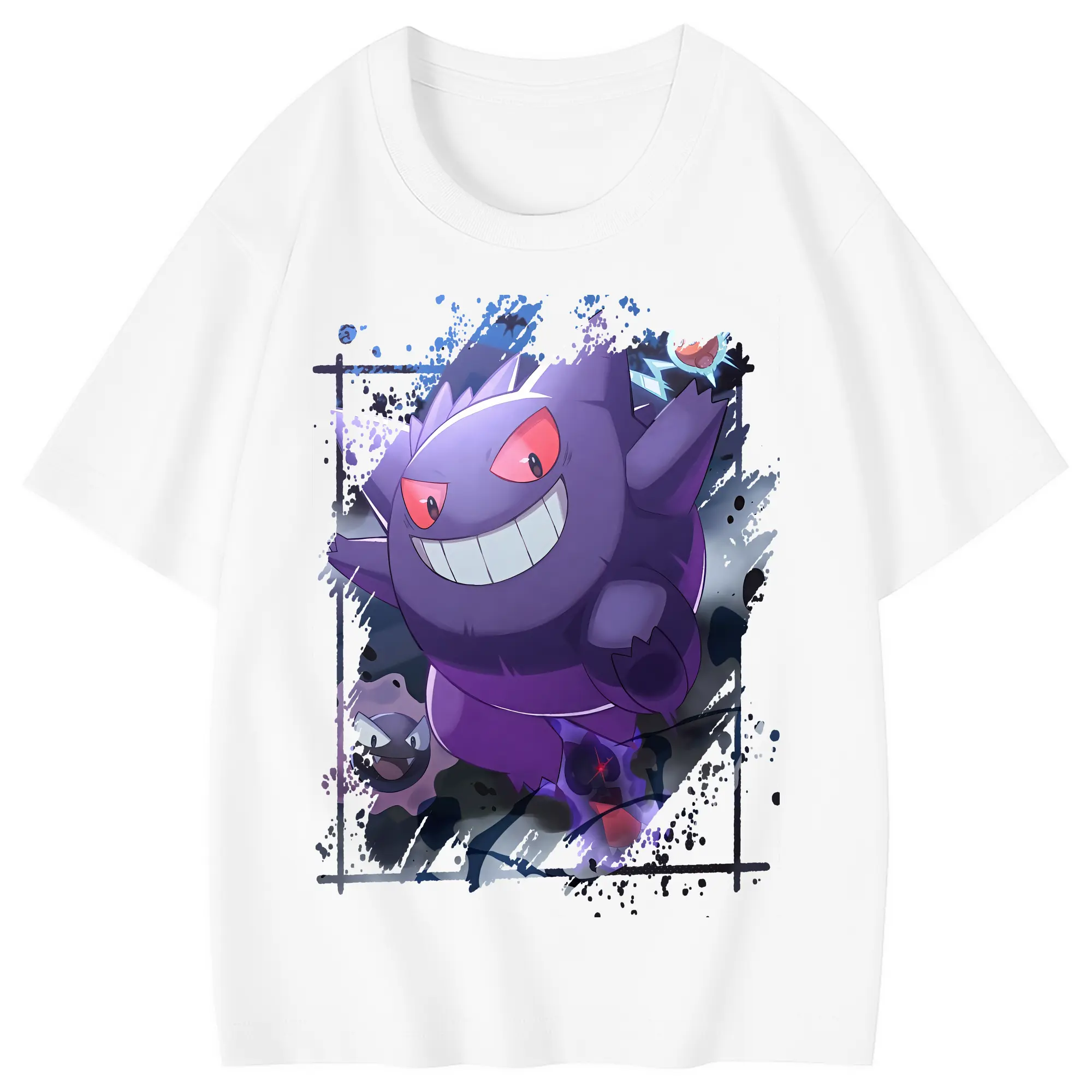 ポケモン グッズ,ゲンガー - 綿100％ キッズTシャツ ・ フロントプリント ・ 快適 通気性 ・ スポーツ カジュアル 散歩用