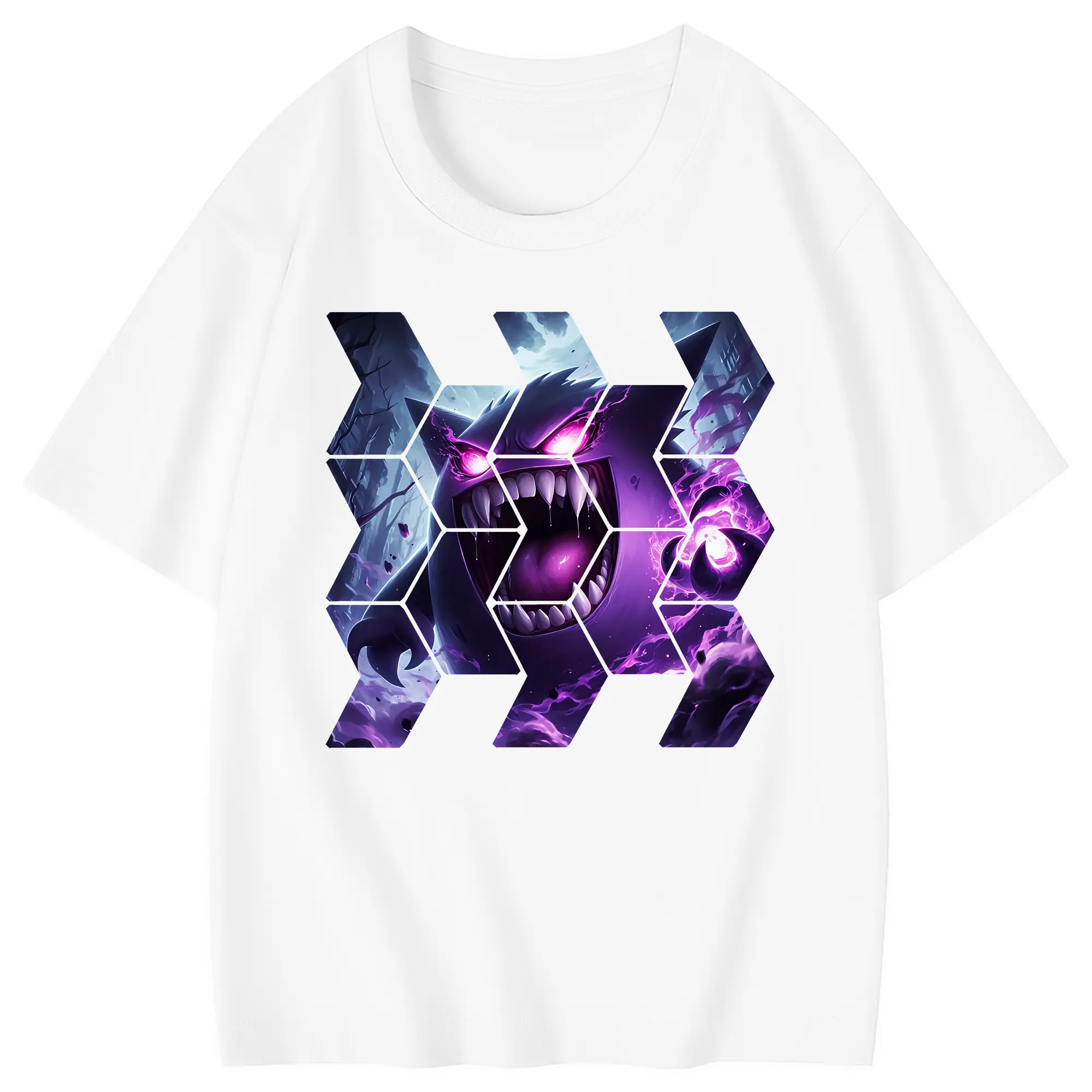 ポケモン グッズ,ゲンガー - 綿100％ キッズTシャツ ・ フロントプリント ・ 快適 通気性 ・ スポーツ カジュアル 散歩用