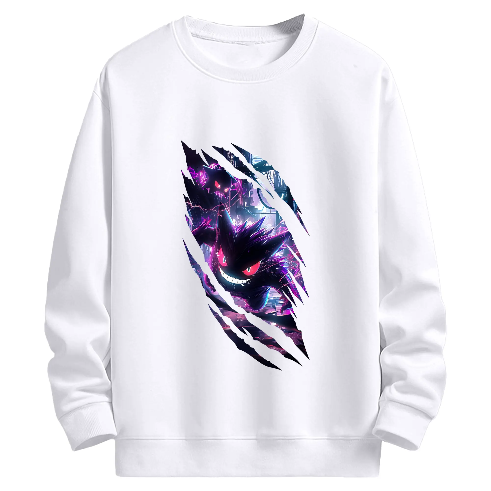 ポケモン グッズ,ゲンガー - 高品質 クルーネック スウェット ・ コットン59％ ポリエステル41％ ・ ユニセックス 長袖 トレーナー ・ カジュアル デイリー スポーツ 散歩用