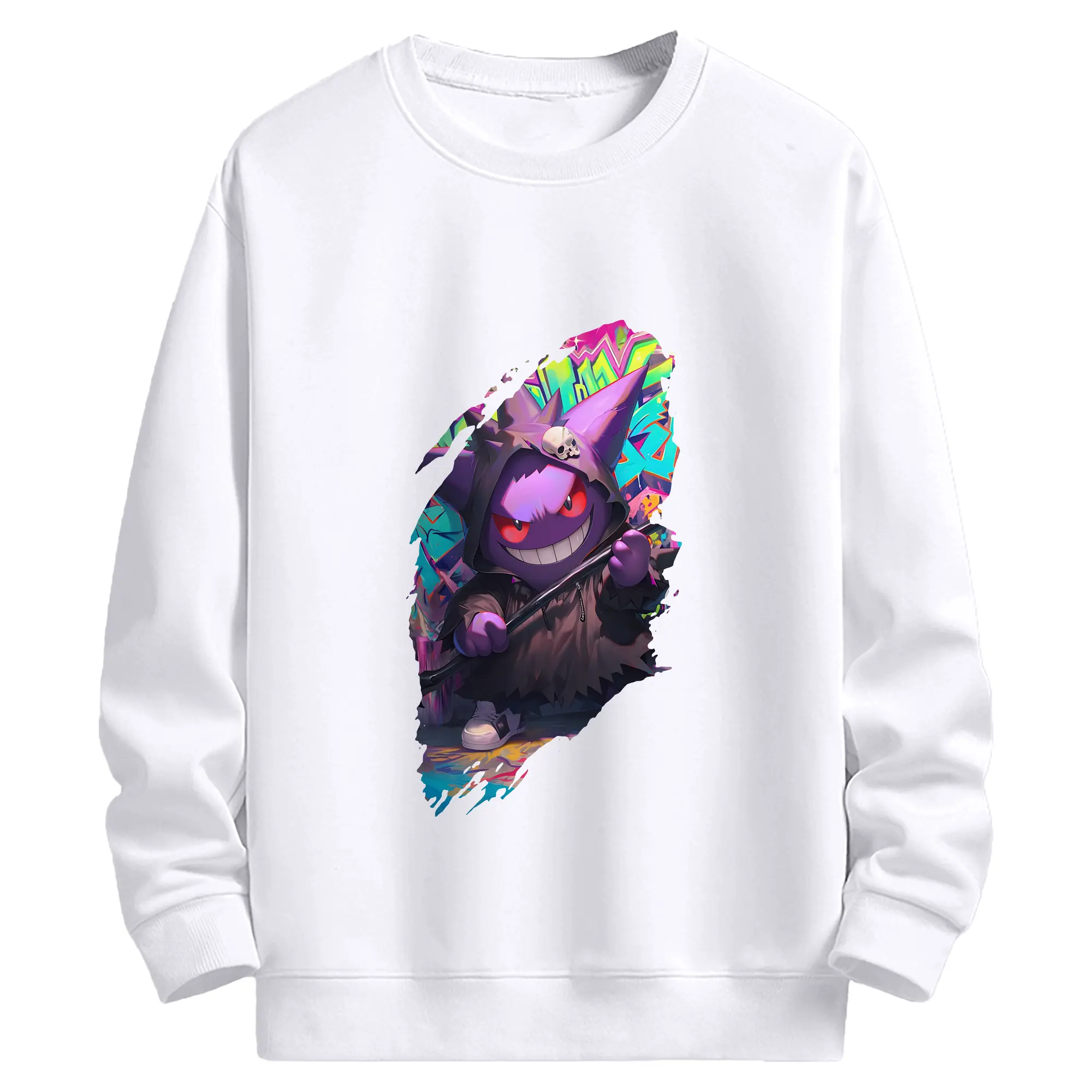 ポケモン グッズ,ゲンガー - 高品質 クルーネック スウェット ・ コットン59％ ポリエステル41％ ・ ユニセックス 長袖 トレーナー ・ カジュアル デイリー スポーツ 散歩用