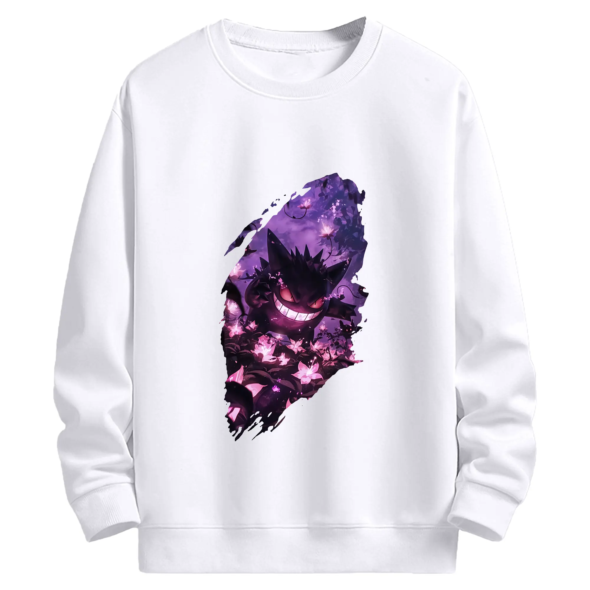 ポケモン グッズ,ゲンガー - 高品質 クルーネック スウェット ・ コットン59％ ポリエステル41％ ・ ユニセックス 長袖 トレーナー ・ カジュアル デイリー スポーツ 散歩用