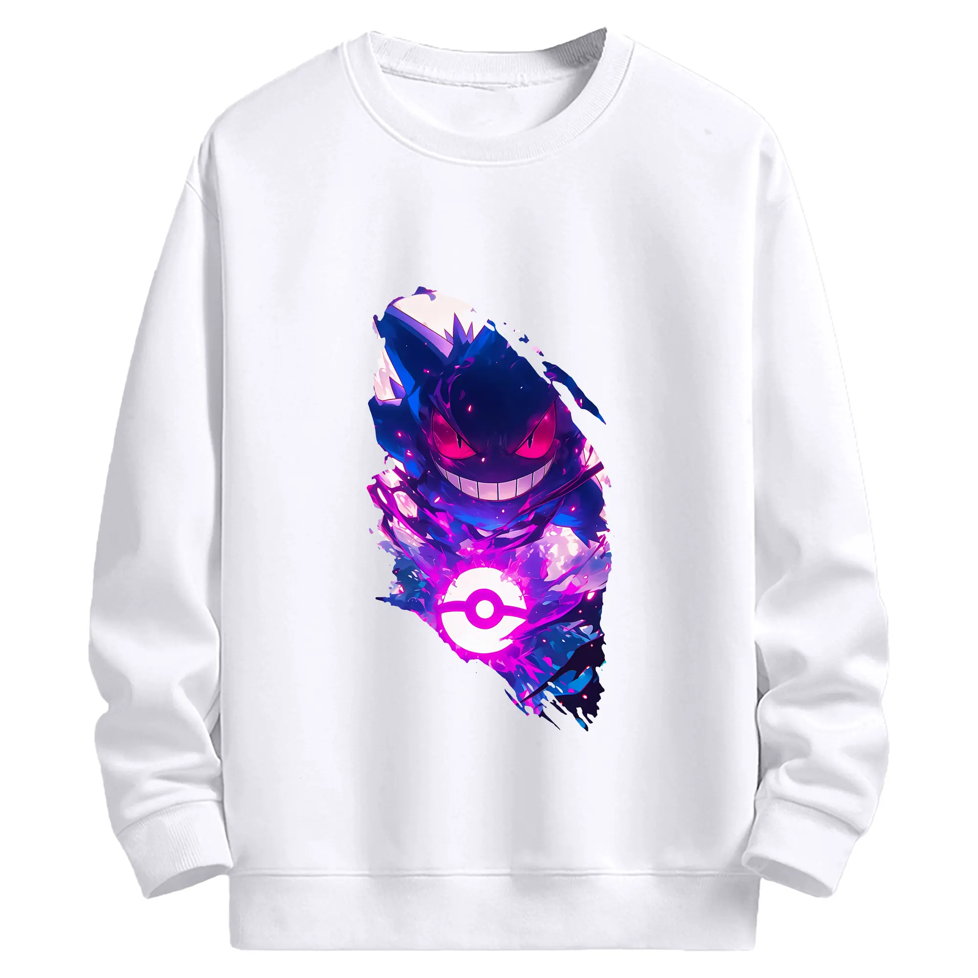 ポケモン グッズ,ゲンガー - 高品質 クルーネック スウェット ・ コットン59％ ポリエステル41％ ・ ユニセックス 長袖 トレーナー ・ カジュアル デイリー スポーツ 散歩用