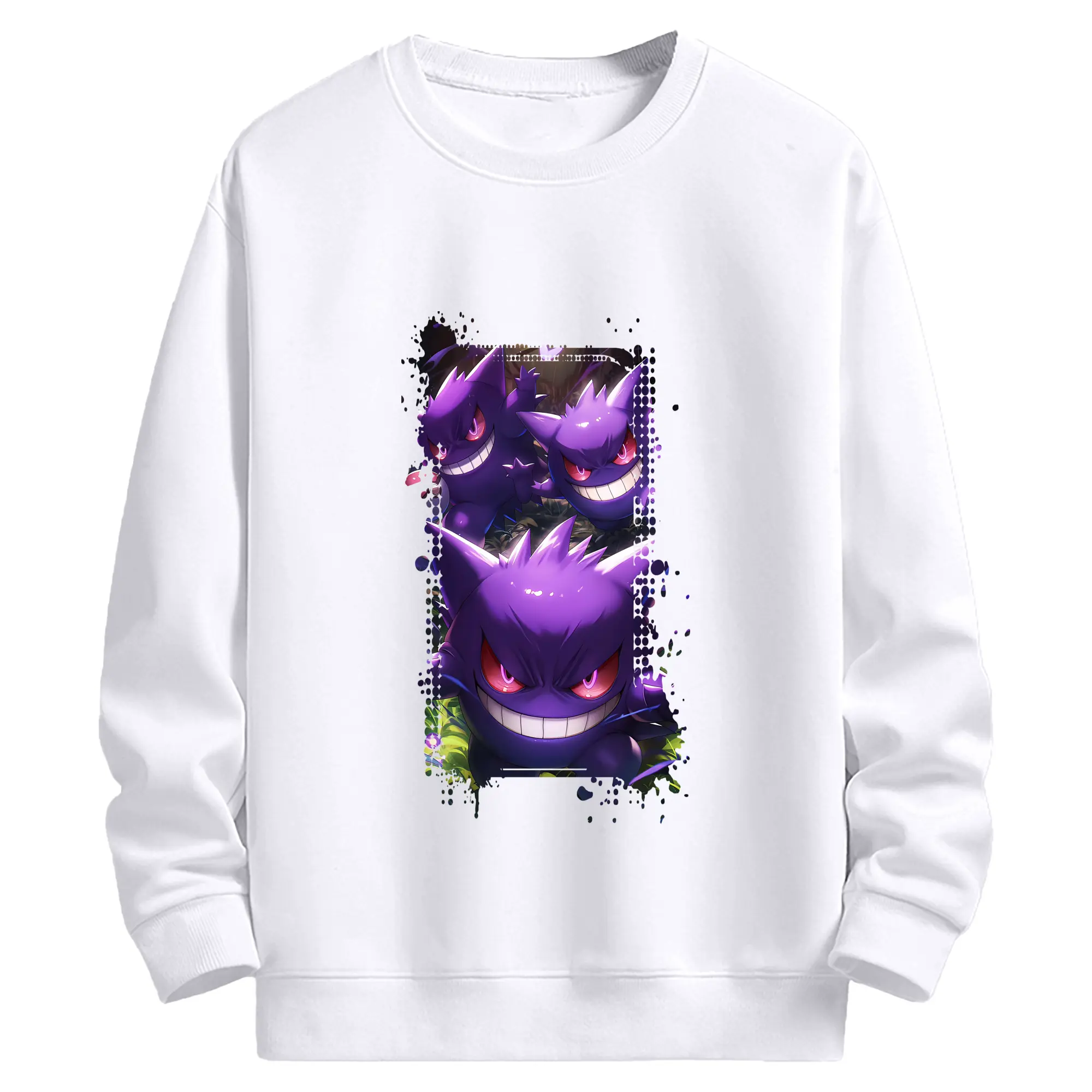 ポケモン グッズ,ゲンガー - 高品質 クルーネック スウェット ・ コットン59％ ポリエステル41％ ・ ユニセックス 長袖 トレーナー ・ カジュアル デイリー スポーツ 散歩用