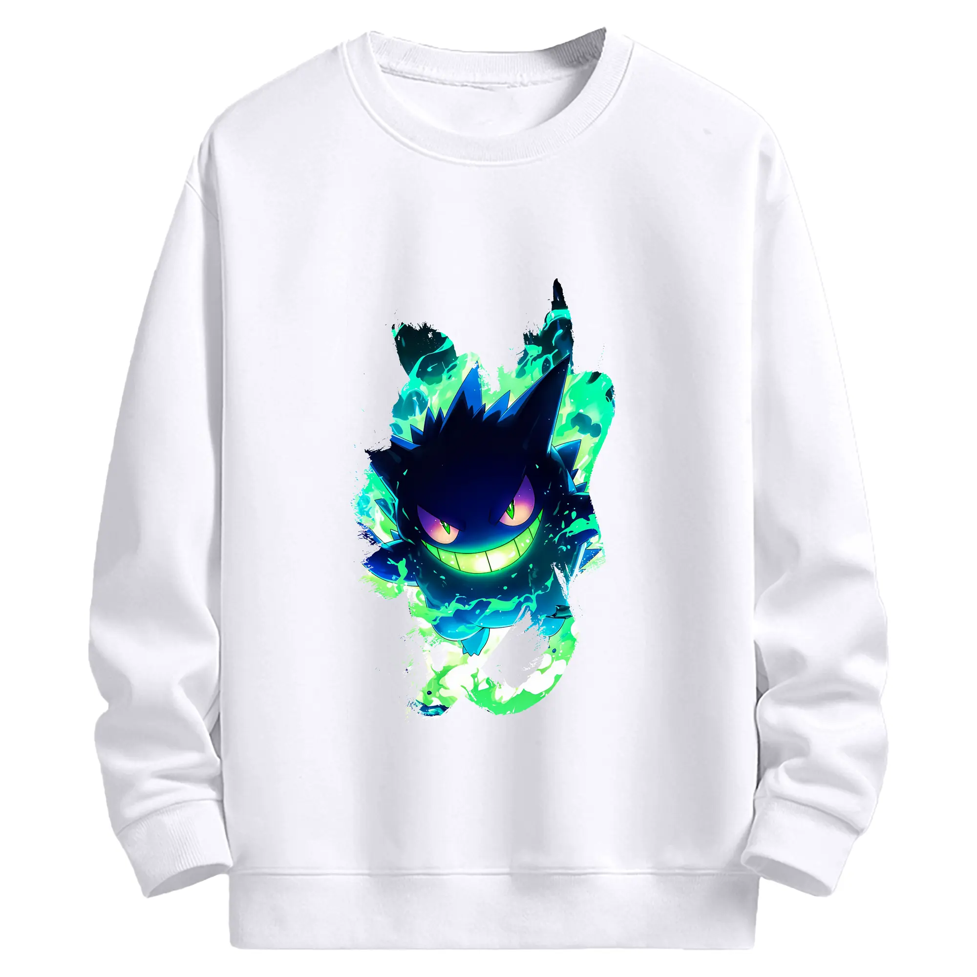 ポケモン グッズ,ゲンガー - 高品質 クルーネック スウェット ・ コットン59％ ポリエステル41％ ・ ユニセックス 長袖 トレーナー ・ カジュアル デイリー スポーツ 散歩用