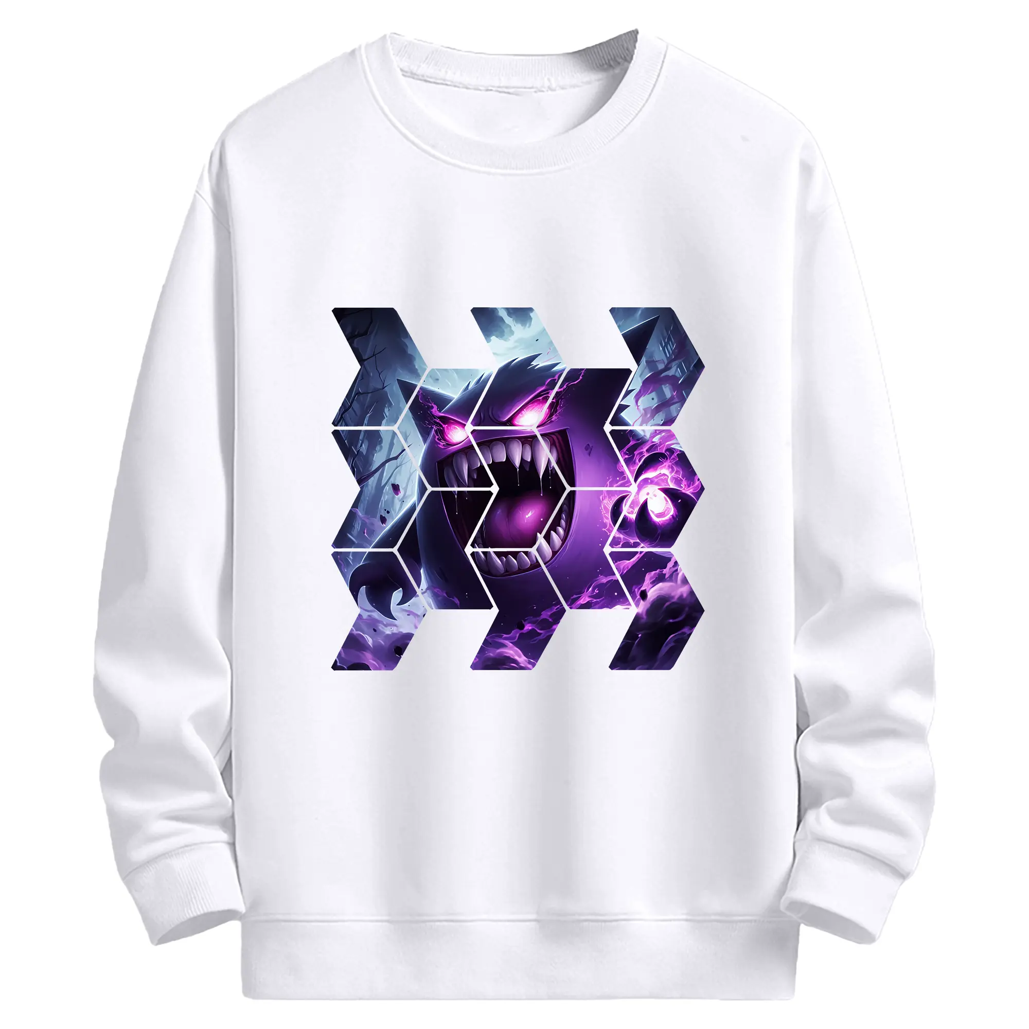 ポケモン グッズ,ゲンガー - 高品質 クルーネック スウェット ・ コットン59％ ポリエステル41％ ・ ユニセックス 長袖 トレーナー ・ カジュアル デイリー スポーツ 散歩用