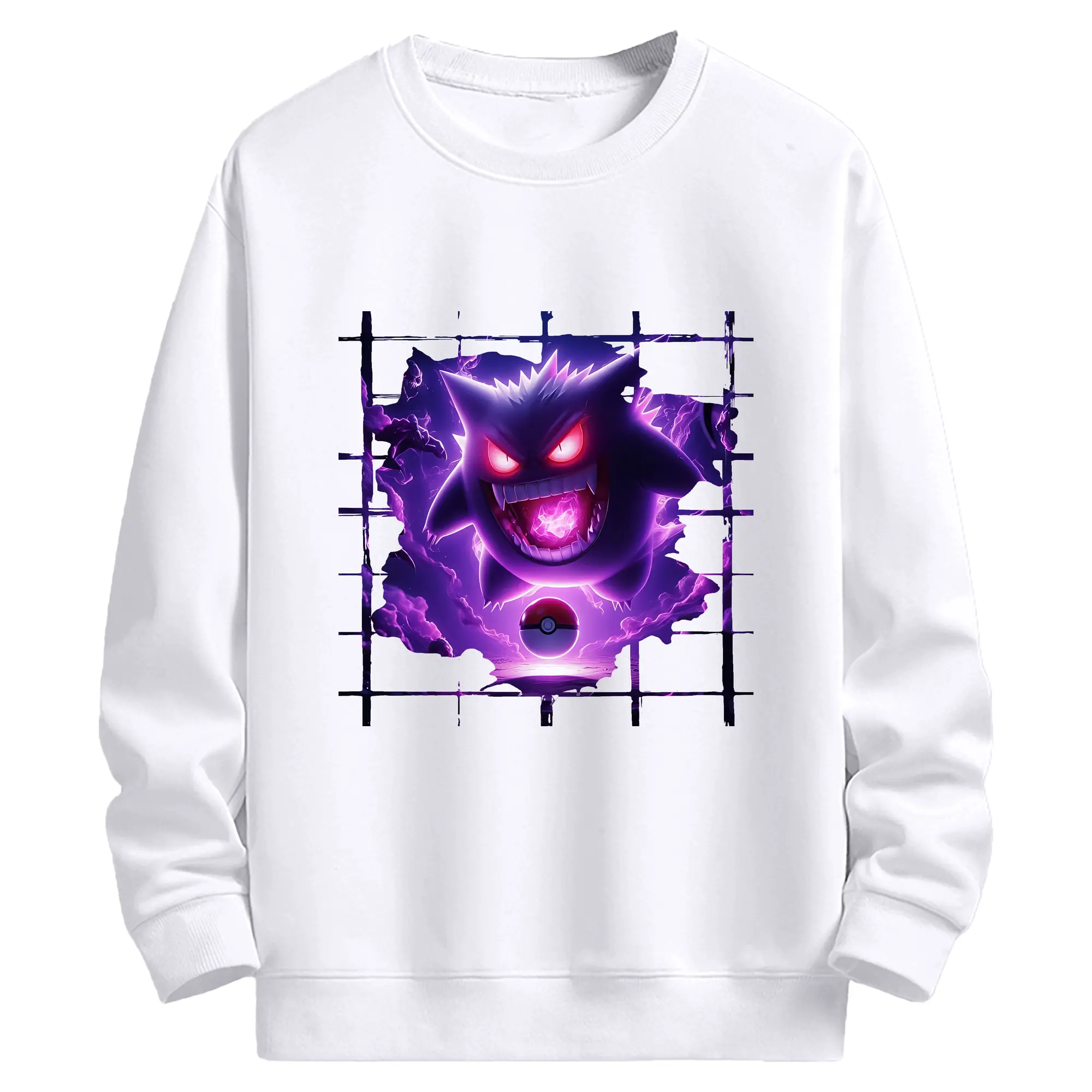 ポケモン グッズ,ゲンガー - 高品質 クルーネック スウェット ・ コットン59％ ポリエステル41％ ・ ユニセックス 長袖 トレーナー ・ カジュアル デイリー スポーツ 散歩用