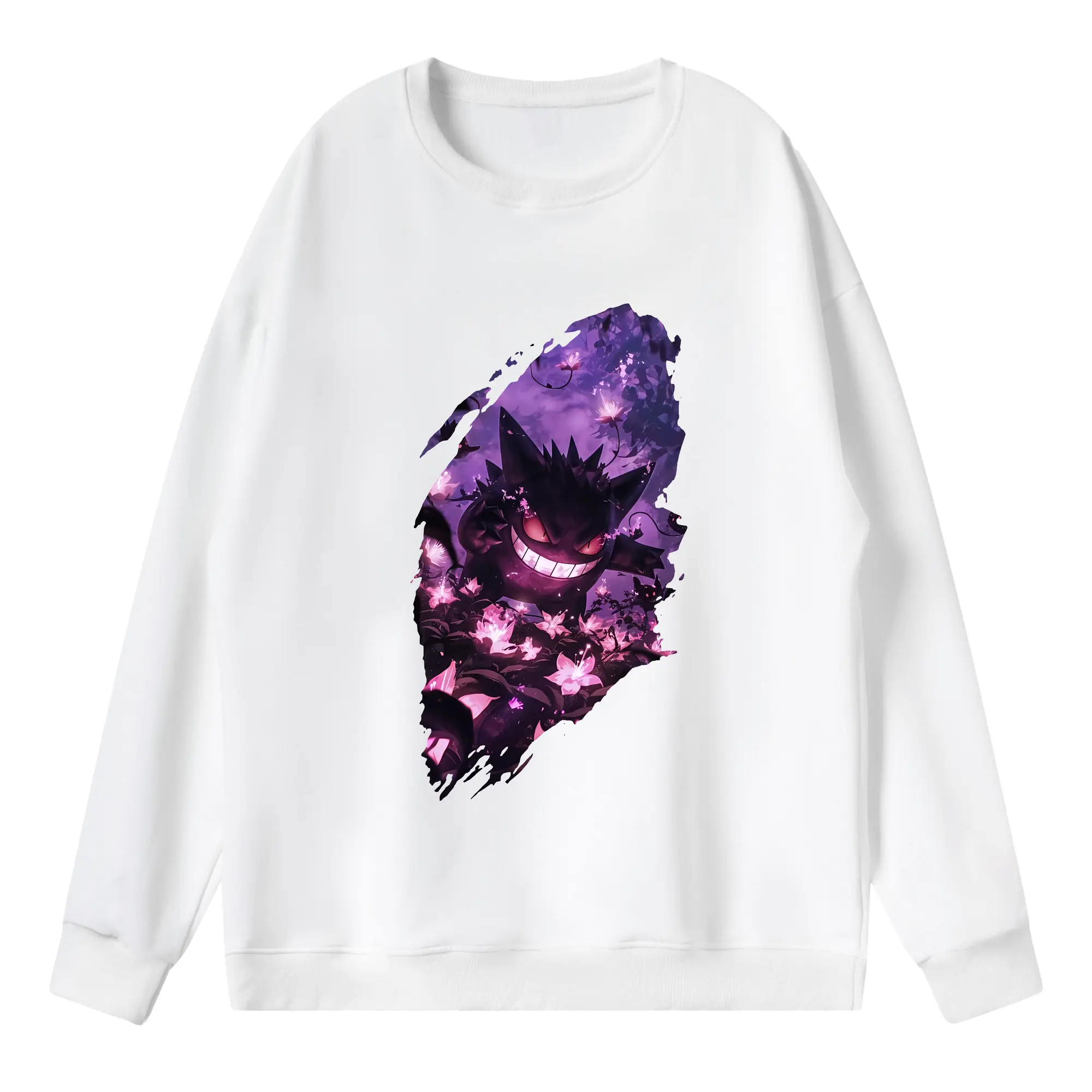 ポケモン グッズ,ゲンガー - 薄手 クルーネック スウェット 裏毛260g · ポリエステル 春秋向け カジュアル 男女兼用 · トレーナー デイリー スポーツ 散歩に最適