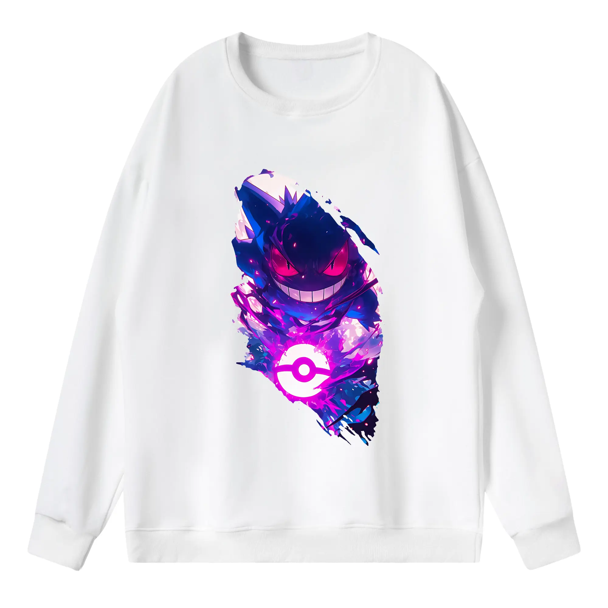 ポケモン グッズ,ゲンガー - 薄手 クルーネック スウェット 裏毛260g · ポリエステル 春秋向け カジュアル 男女兼用 · トレーナー デイリー スポーツ 散歩に最適