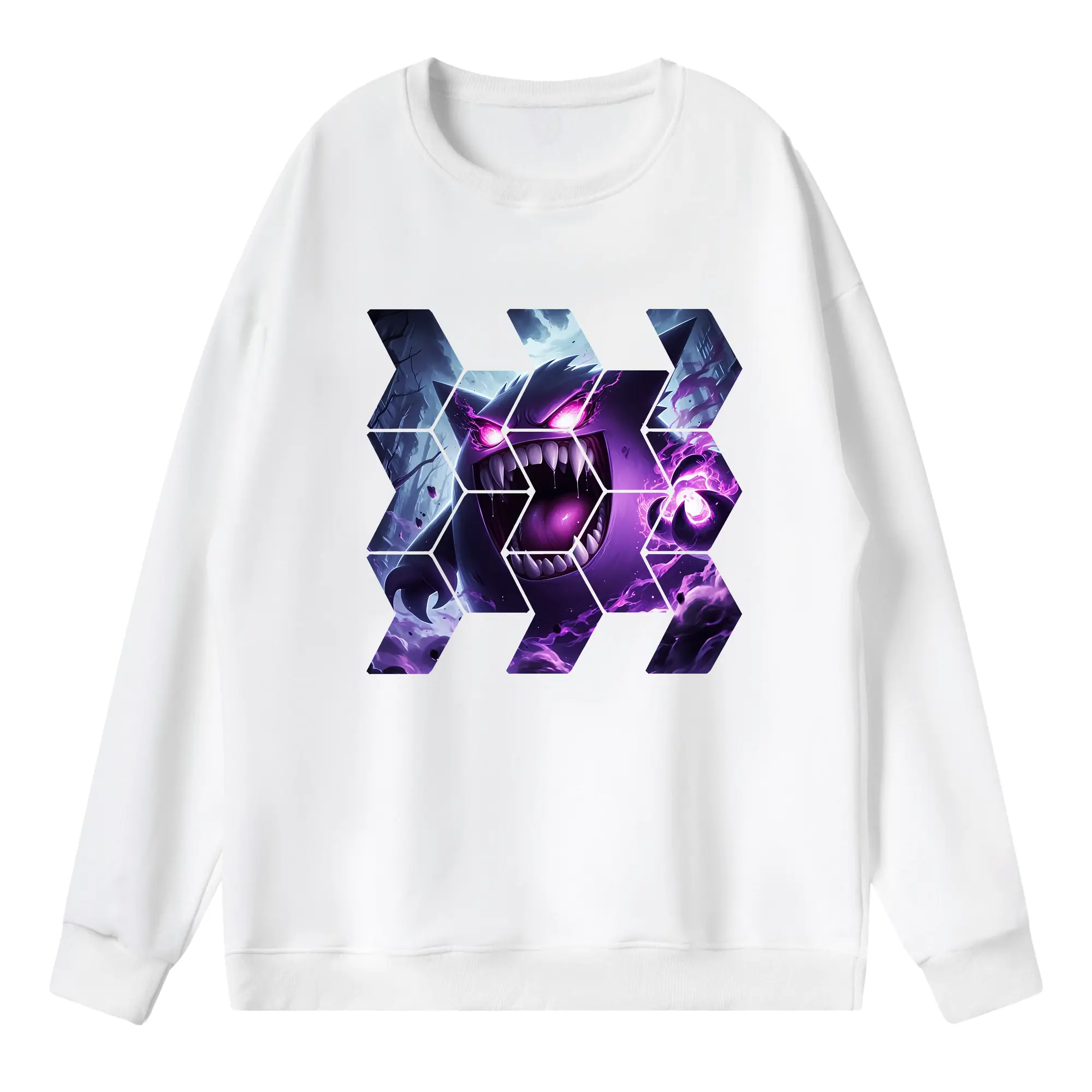 ポケモン グッズ,ゲンガー - 薄手 クルーネック スウェット 裏毛260g · ポリエステル 春秋向け カジュアル 男女兼用 · トレーナー デイリー スポーツ 散歩に最適