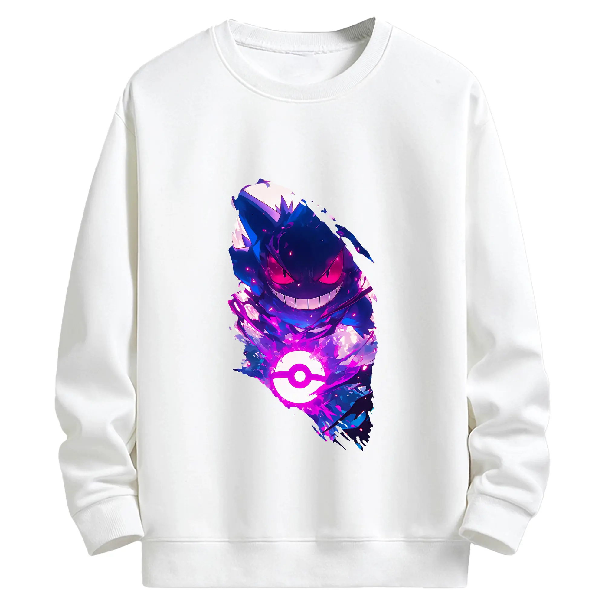 ポケモン グッズ,ゲンガー - キッズ クルーネックスウェットシャツ ・ フロントプリント ・ 綿80％ ポリエステル20％ ・ 快適 通学 スポーツ 日常使い お散歩用