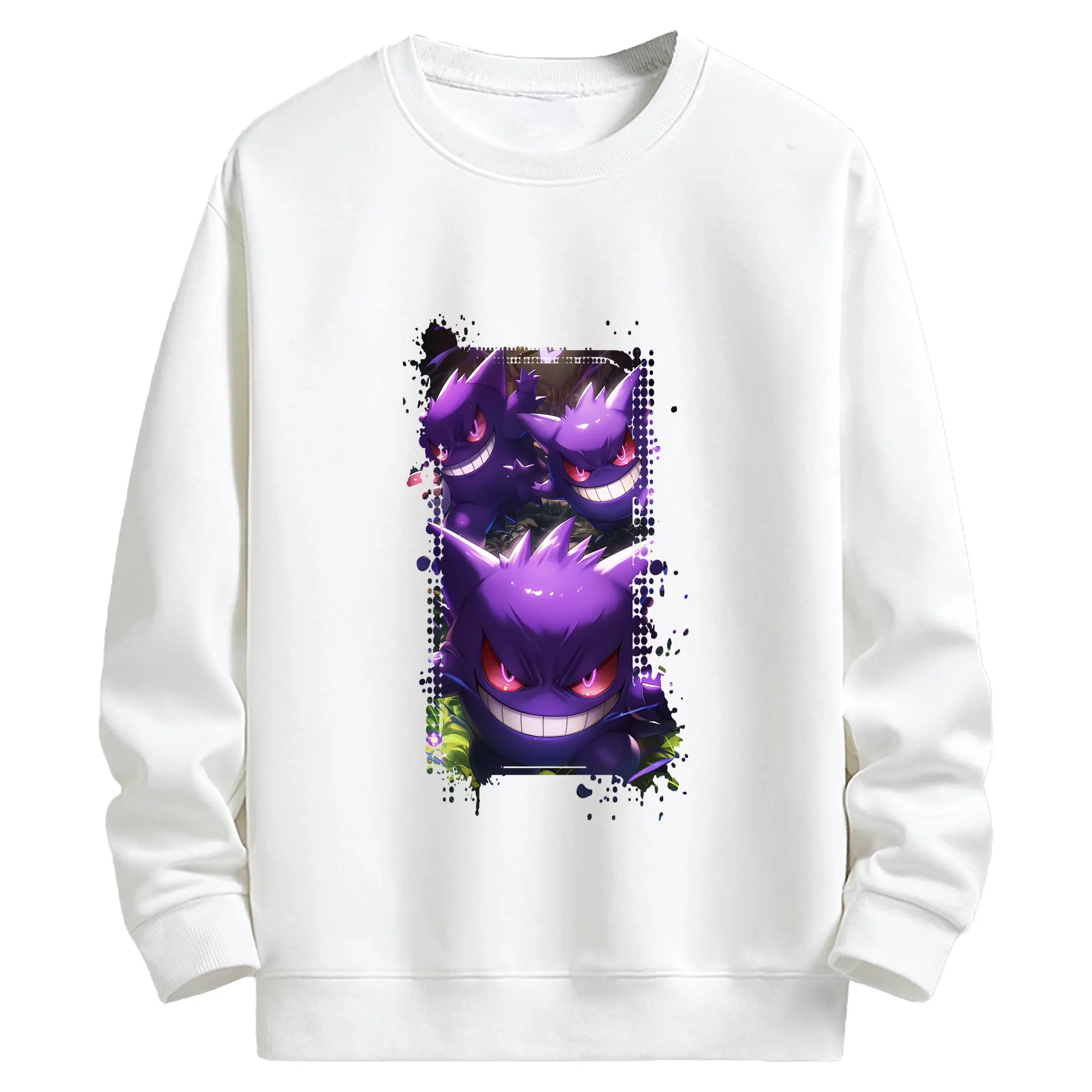 ポケモン グッズ,ゲンガー - キッズ クルーネックスウェットシャツ ・ フロントプリント ・ 綿80％ ポリエステル20％ ・ 快適 通学 スポーツ 日常使い お散歩用