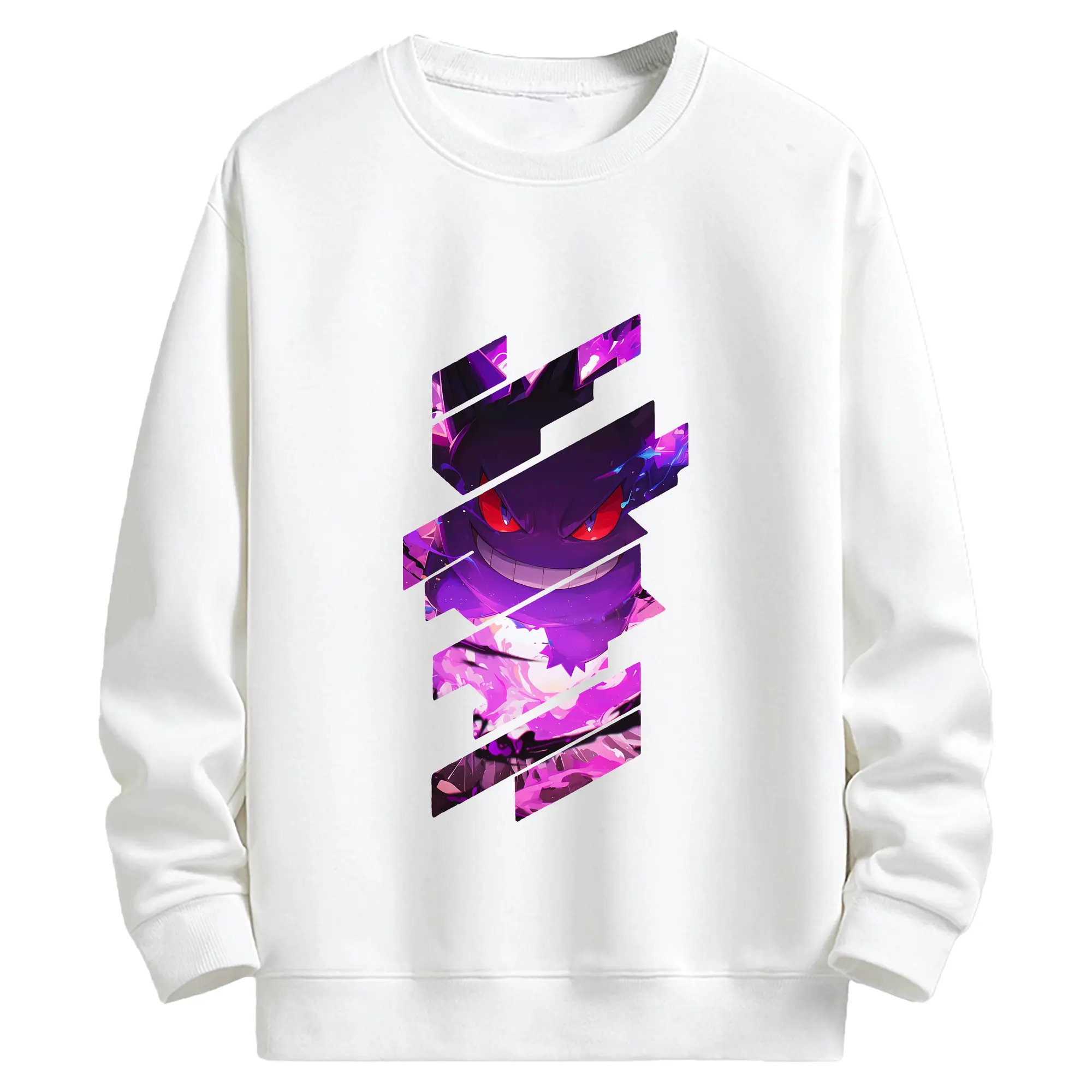 ポケモン グッズ,ゲンガー - キッズ クルーネックスウェットシャツ ・ フロントプリント ・ 綿80％ ポリエステル20％ ・ 快適 通学 スポーツ 日常使い お散歩用