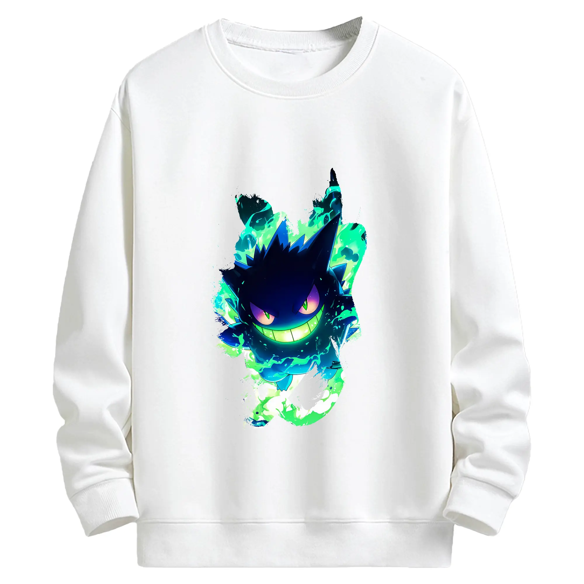 ポケモン グッズ,ゲンガー - キッズ クルーネックスウェットシャツ ・ フロントプリント ・ 綿80％ ポリエステル20％ ・ 快適 通学 スポーツ 日常使い お散歩用