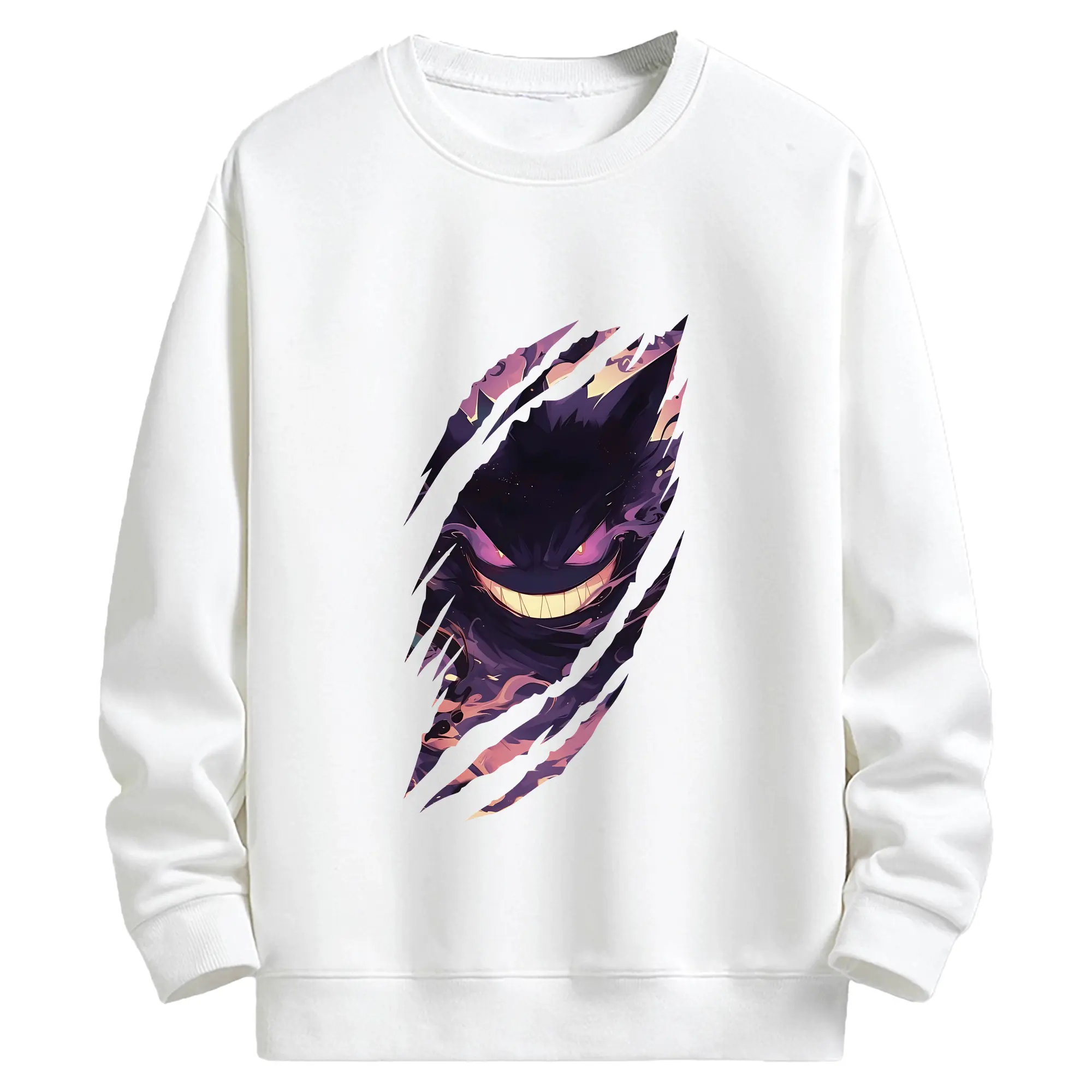 ポケモン グッズ,ゲンガー - キッズ クルーネックスウェットシャツ ・ フロントプリント ・ 綿80％ ポリエステル20％ ・ 快適 通学 スポーツ 日常使い お散歩用