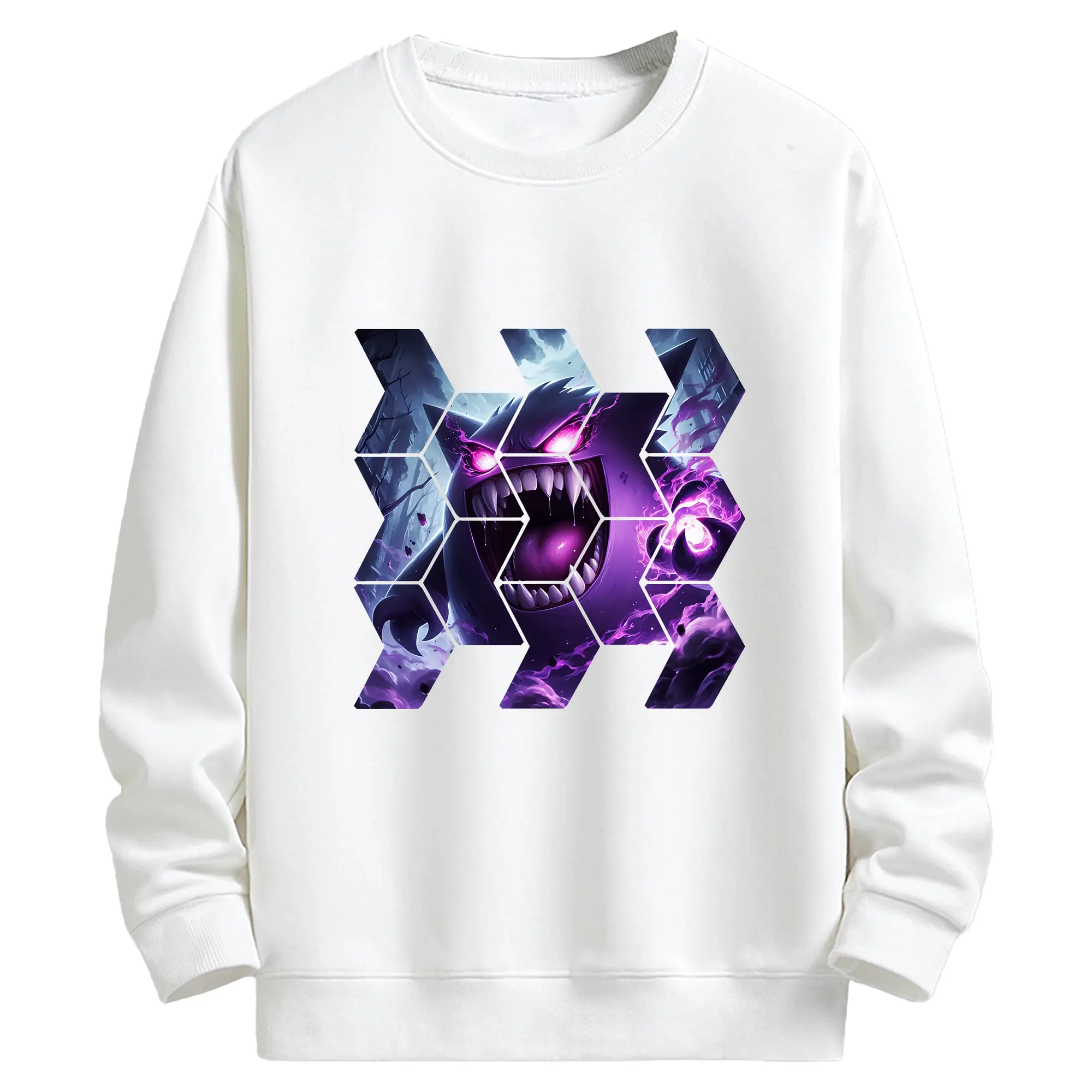 ポケモン グッズ,ゲンガー - キッズ クルーネックスウェットシャツ ・ フロントプリント ・ 綿80％ ポリエステル20％ ・ 快適 通学 スポーツ 日常使い お散歩用