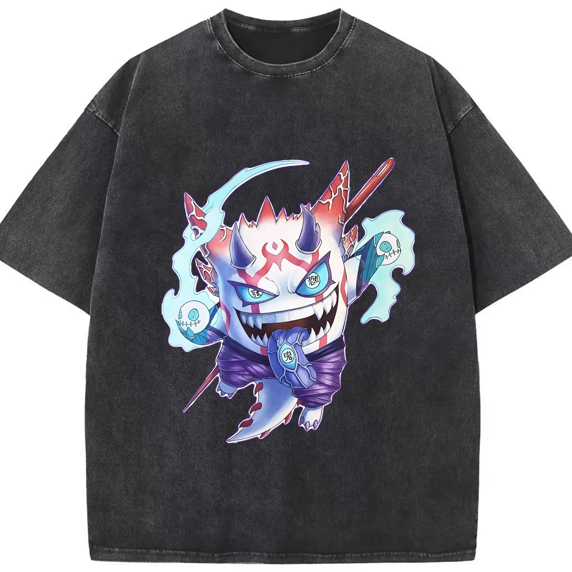 ポケモン グッズ,ゲンガー - 綿100％ ヴィンテージ風 半袖Tシャツ ・ フロントプリント ・ 柔らか肌触り ・ 通気性 快適 ・ スポーツ カジュアル 外出用