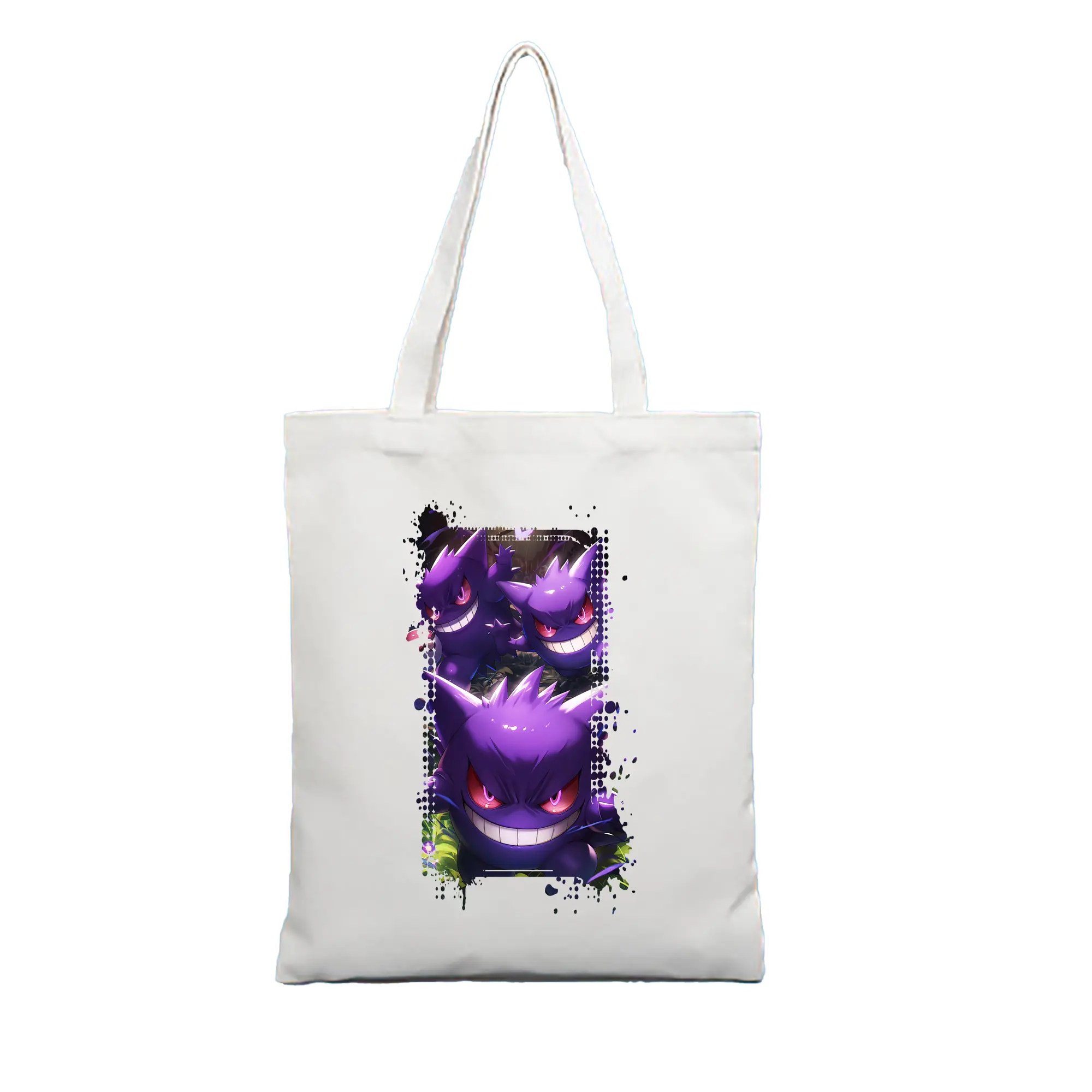 ポケモン グッズ,ゲンガー - 縦型キャンバス手提げバッグ（トートバッグ） ・ キャンバス素材 ・ ショッピング用 ・ 軽量 丈夫 お手入れ簡単