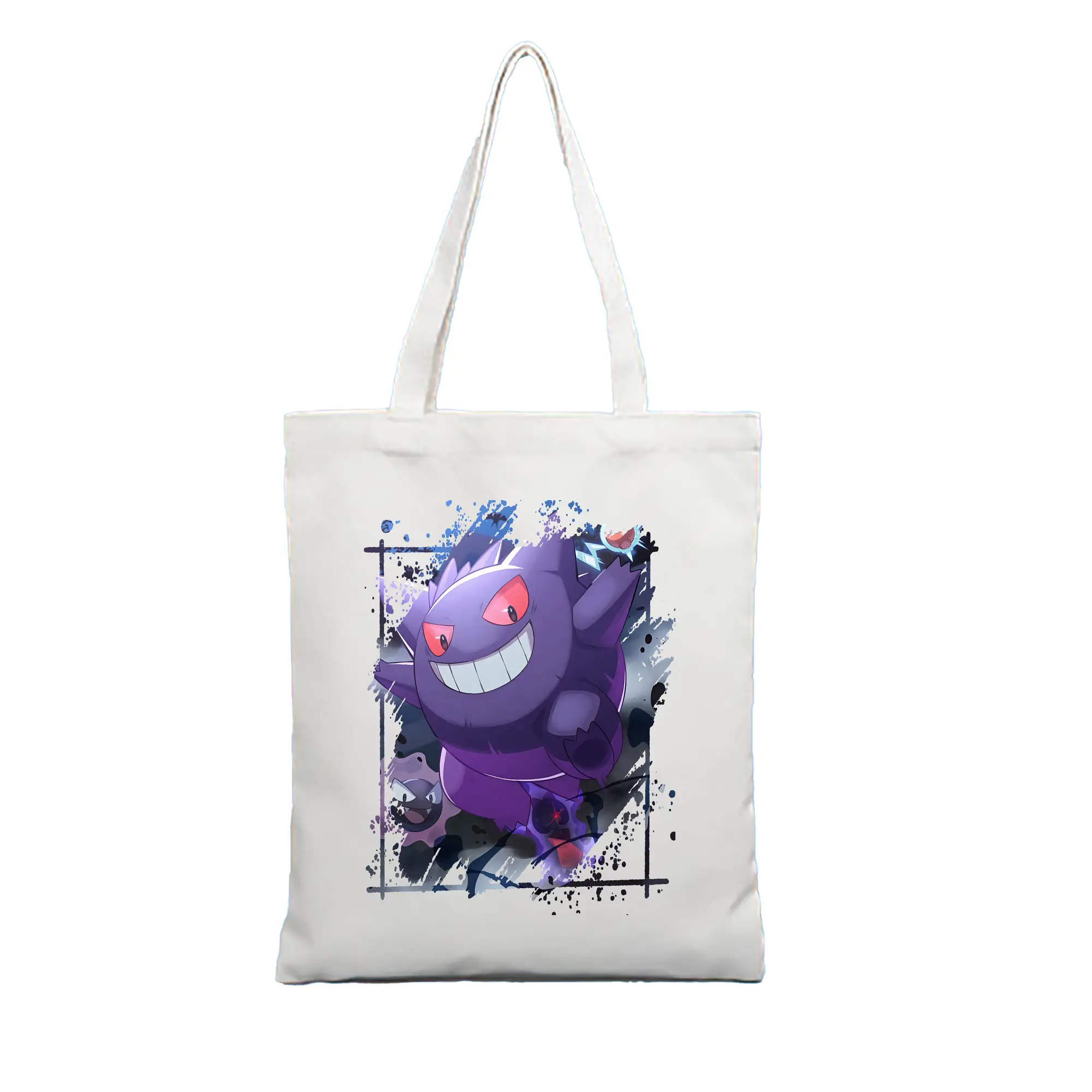 ポケモン グッズ,ゲンガー - 縦型キャンバス手提げバッグ（トートバッグ） ・ キャンバス素材 ・ ショッピング用 ・ 軽量 丈夫 お手入れ簡単
