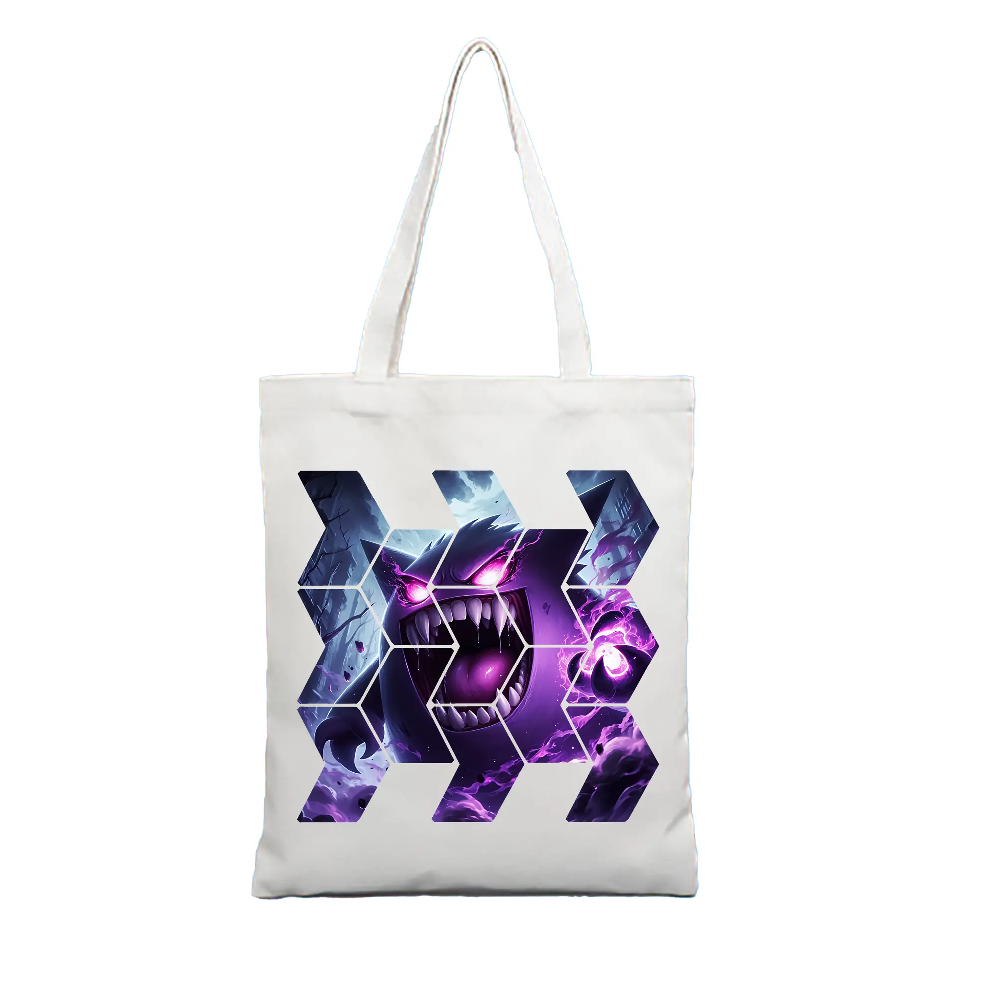 ポケモン グッズ,ゲンガー - 縦型キャンバス手提げバッグ（トートバッグ） ・ キャンバス素材 ・ ショッピング用 ・ 軽量 丈夫 お手入れ簡単