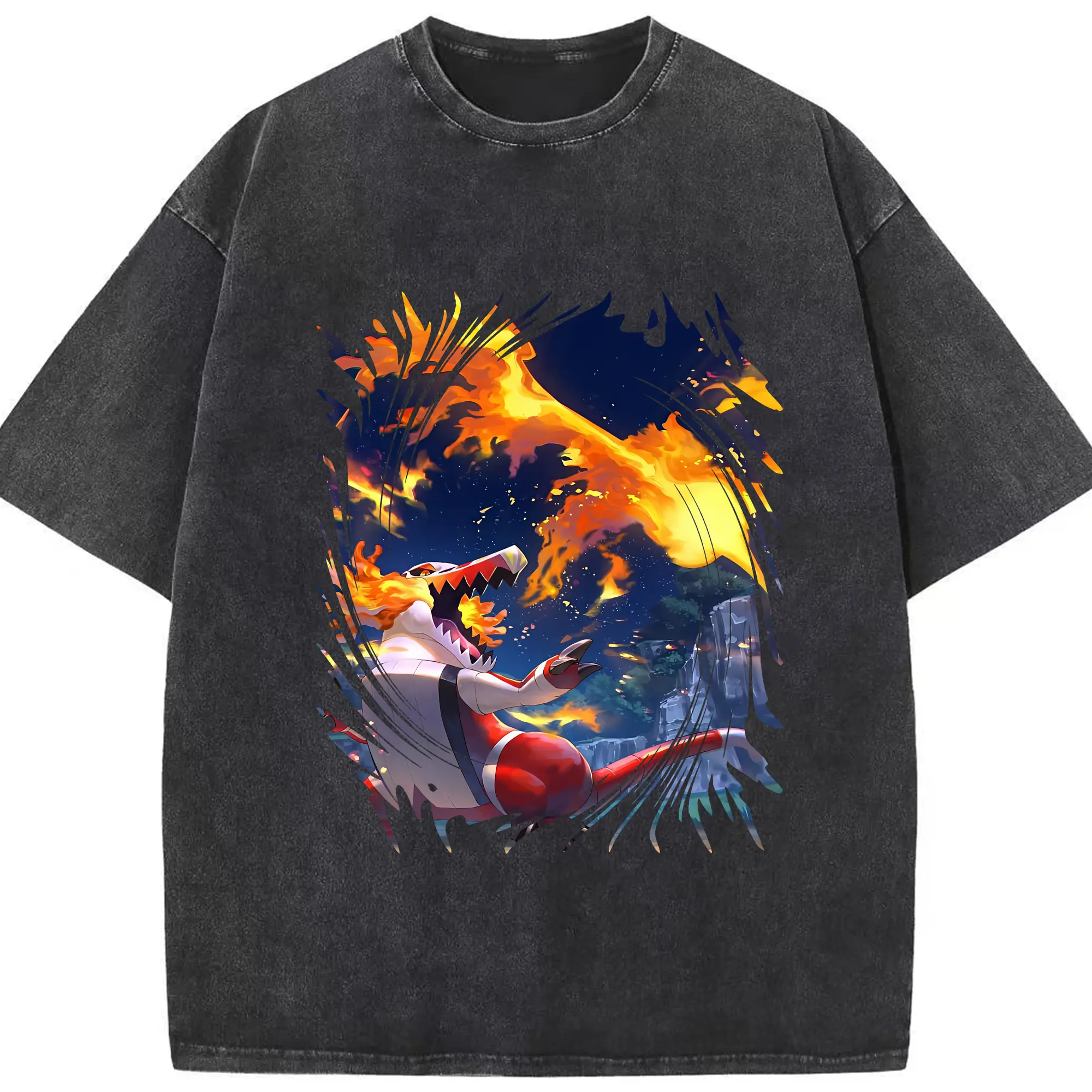 ポケモン グッズ,ホゲータ - 綿100％ ヴィンテージ風 半袖Tシャツ ・ フロントプリント ・ 柔らか肌触り ・ 通気性 快適 ・ スポーツ カジュアル 外出用