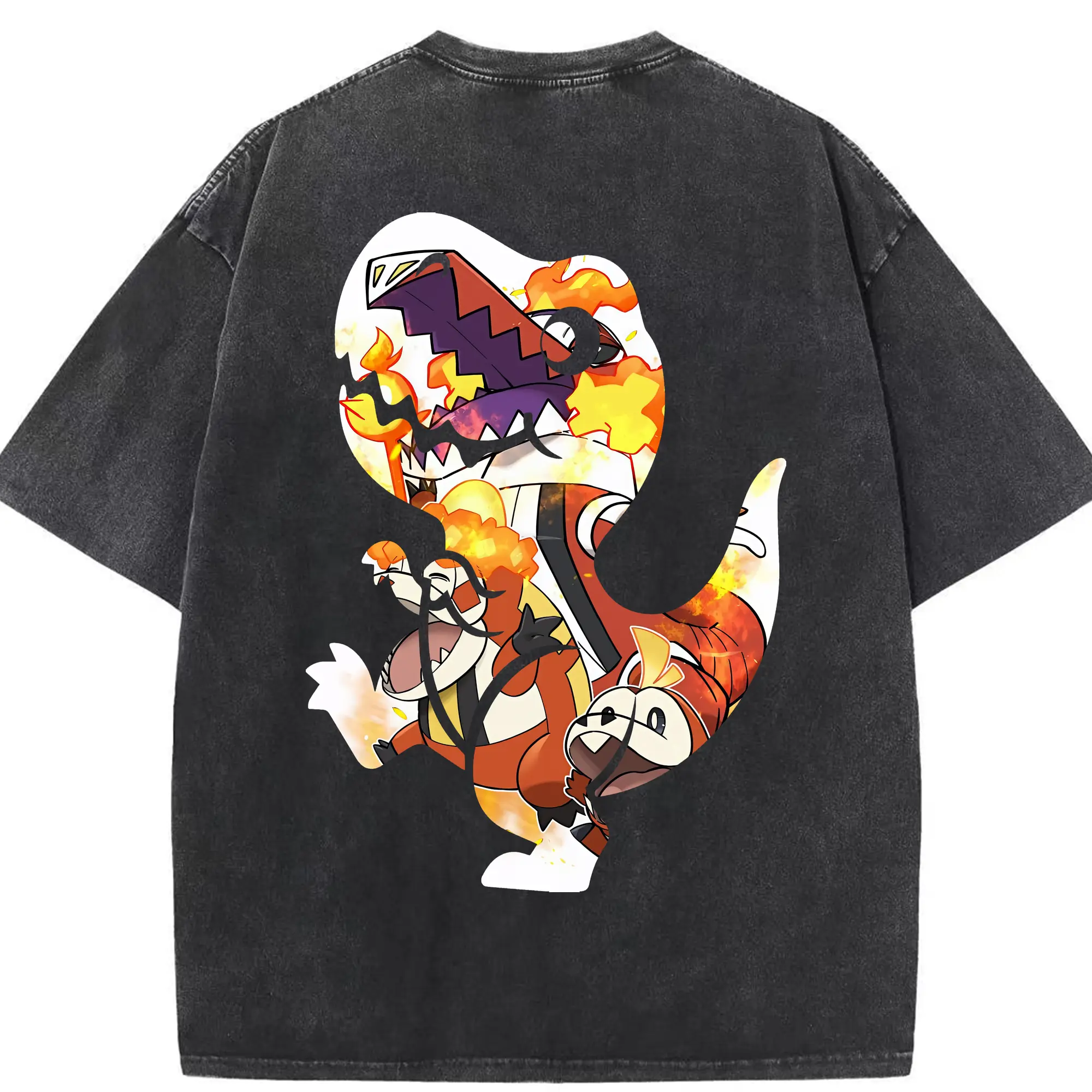 ポケモン グッズ,ホゲータ - 綿100％ ヴィンテージ風 半袖Tシャツ ・ 背面プリント ・ 柔らか肌触り ・ 通気性 快適 ・ スポーツ カジュアル 外出用