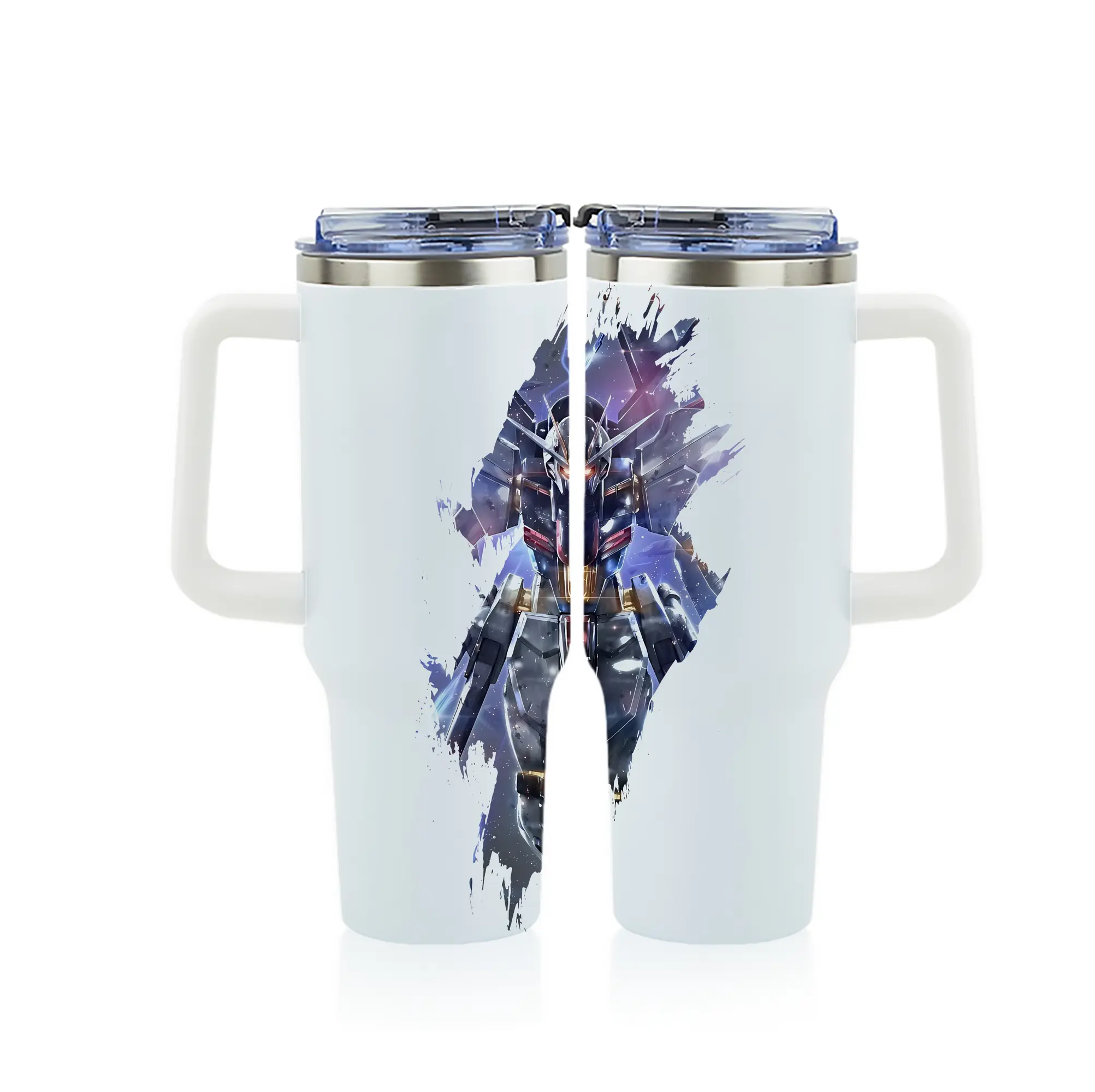 ガンダム グッズ,νガンダム - 1200mL フルプリント車用タンブラー ・ 304ステンレス 内側 ・ 201ステンレス 外側 ・ 保温 保冷 ・ 通勤 ドライブ アウトドア用