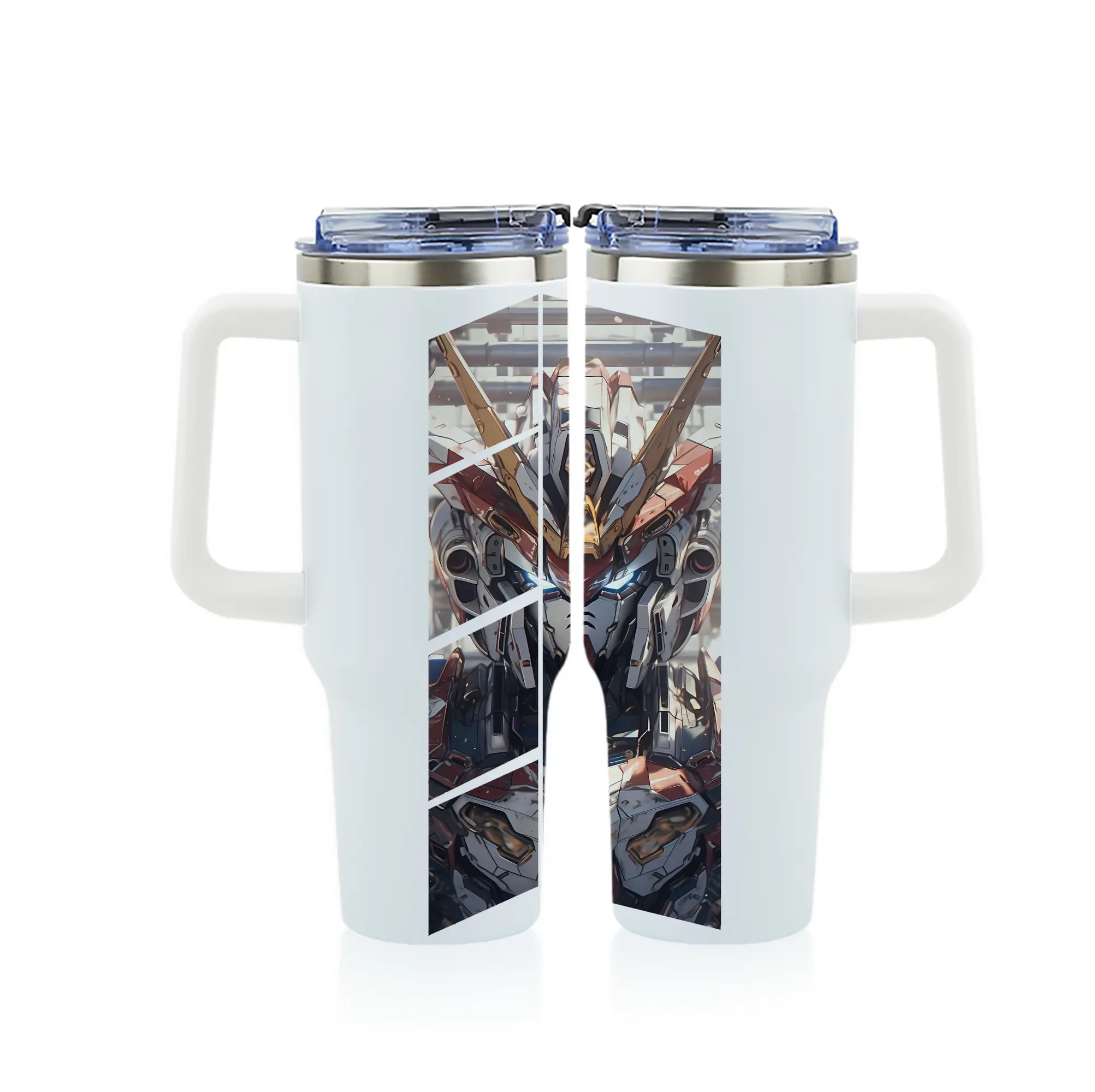 ガンダム グッズ,νガンダム - 1200mL フルプリント車用タンブラー ・ 304ステンレス 内側 ・ 201ステンレス 外側 ・ 保温 保冷 ・ 通勤 ドライブ アウトドア用