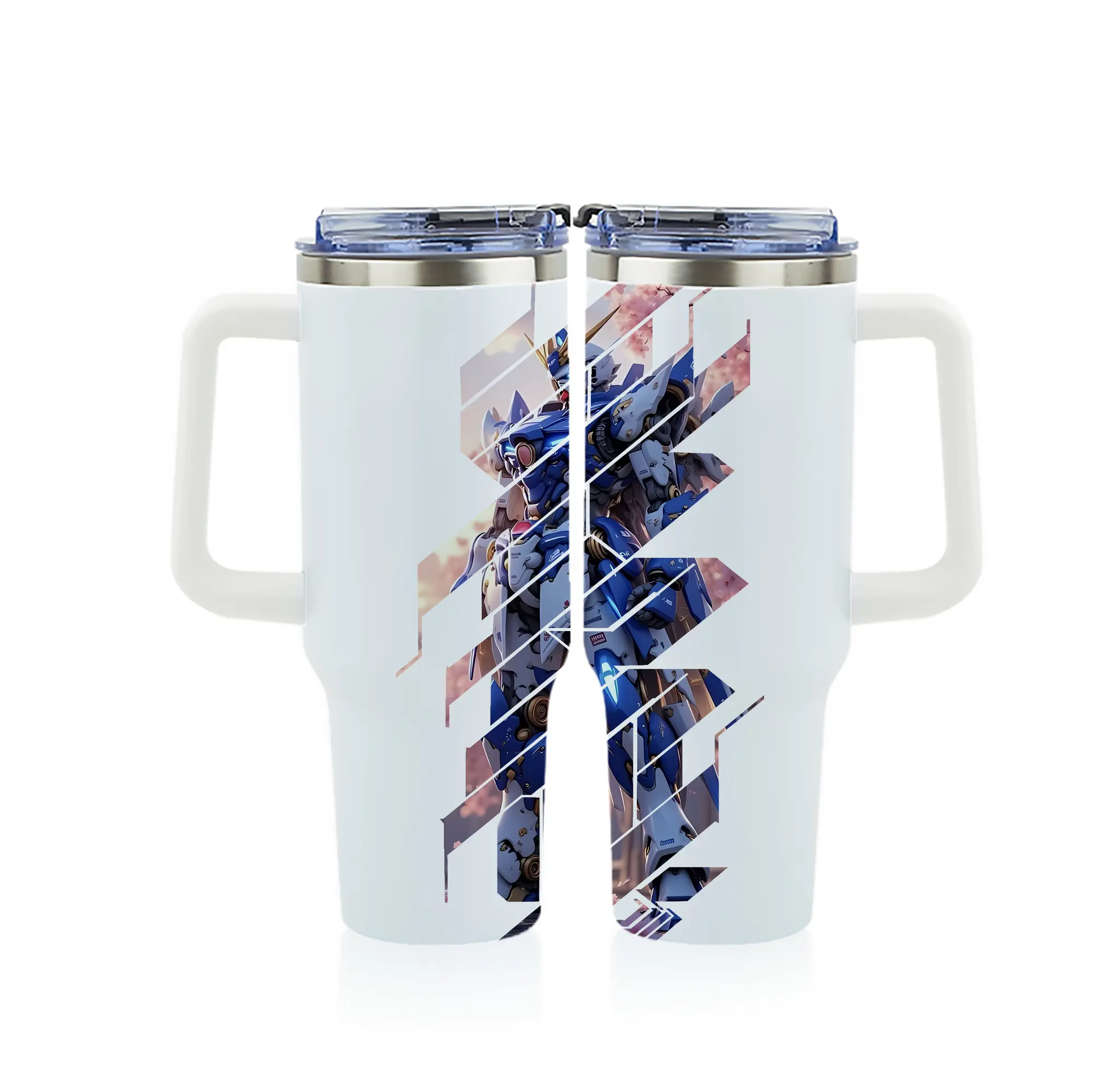 ガンダム グッズ,νガンダム - 1200mL フルプリント車用タンブラー ・ 304ステンレス 内側 ・ 201ステンレス 外側 ・ 保温 保冷 ・ 通勤 ドライブ アウトドア用