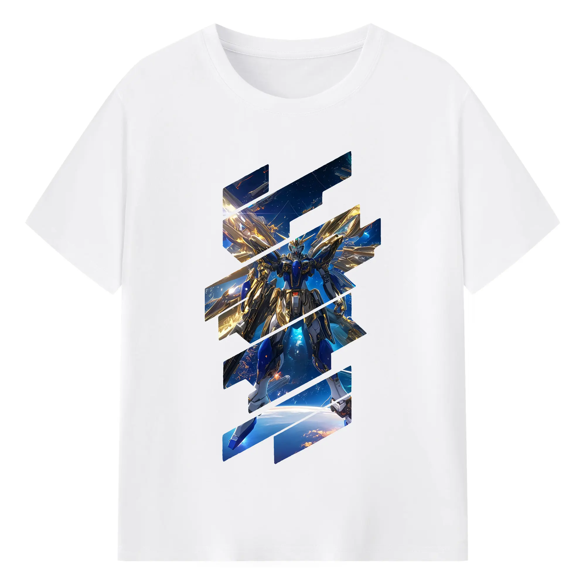 ガンダム グッズ,νガンダム - 綿100％ 半袖Tシャツ ・ フロントプリント ・ 快適 通気性 ・ 日常使い 散歩 スポーツ用