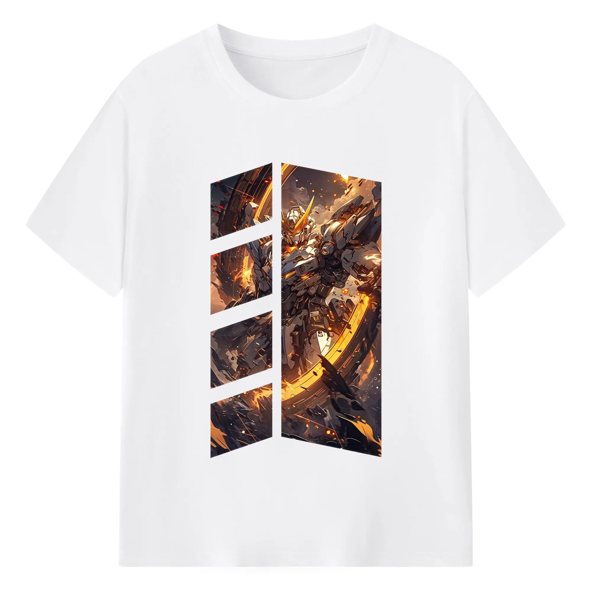 ガンダム グッズ,νガンダム - 綿100％ 半袖Tシャツ ・ フロントプリント ・ 快適 通気性 ・ 日常使い 散歩 スポーツ用