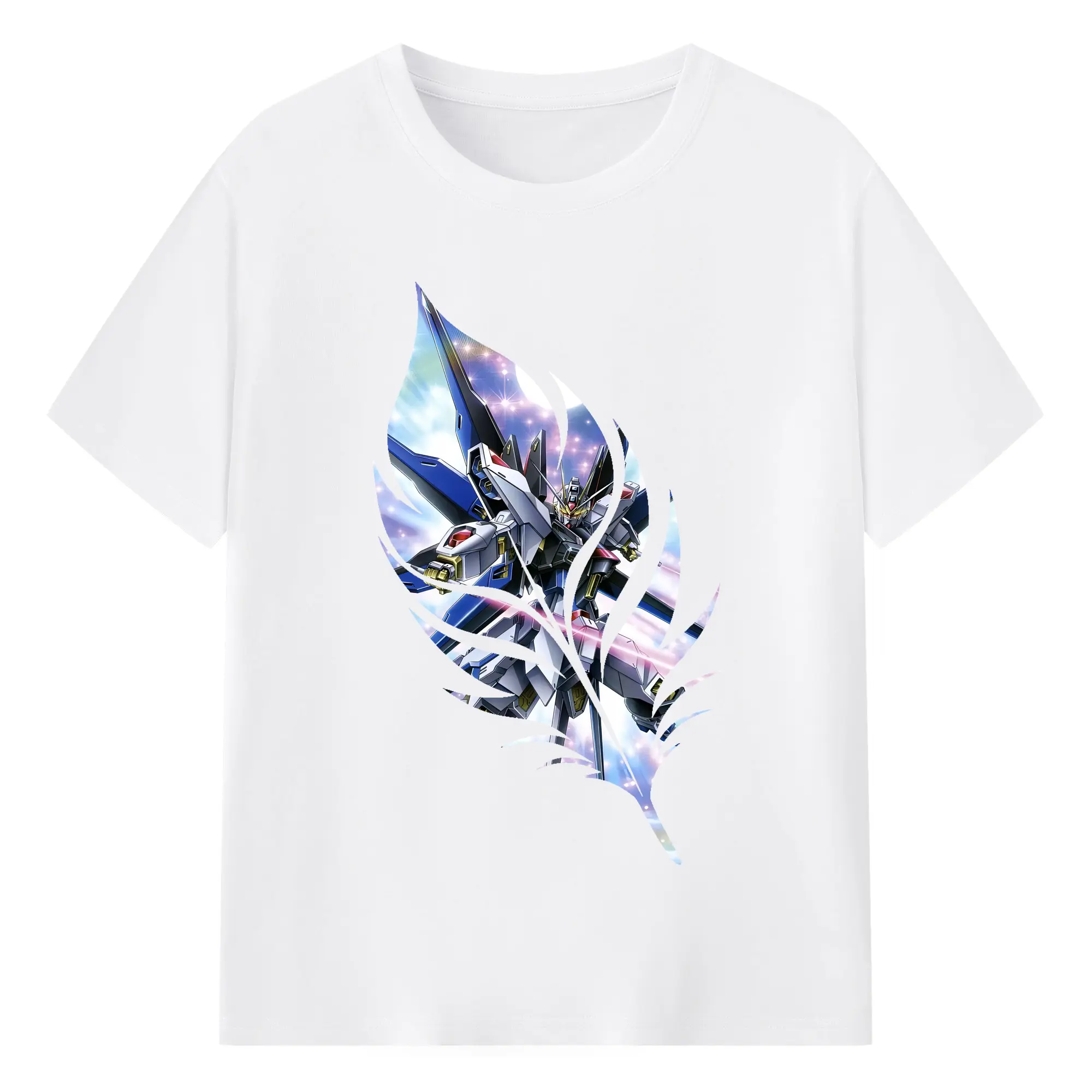 ガンダム グッズ,νガンダム - 綿100％ 半袖Tシャツ ・ フロントプリント ・ 快適 通気性 ・ 日常使い 散歩 スポーツ用