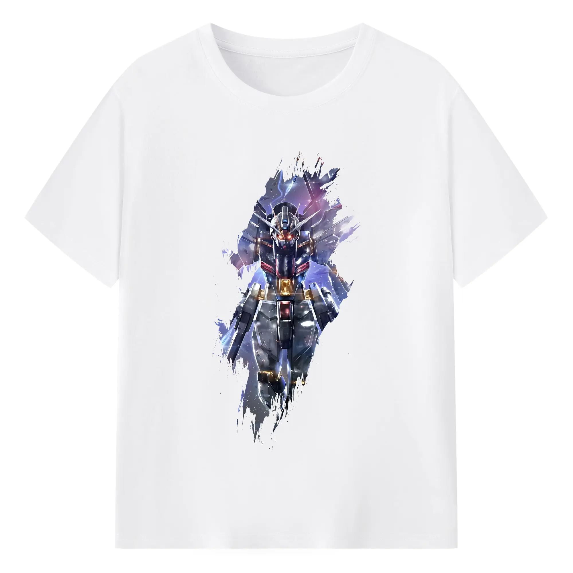 ガンダム グッズ,νガンダム - 綿100％ 半袖Tシャツ ・ フロントプリント ・ 快適 通気性 ・ 日常使い 散歩 スポーツ用
