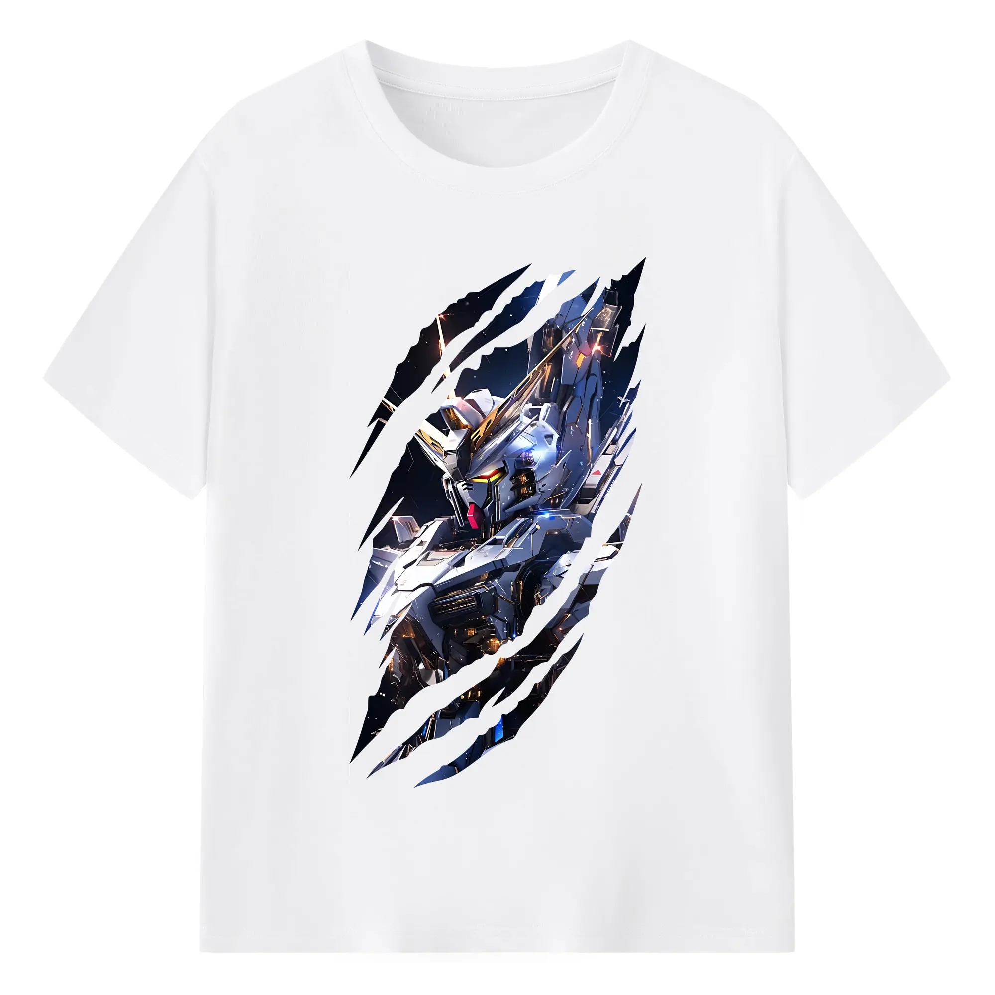 ガンダム グッズ,νガンダム - 綿100％ 半袖Tシャツ ・ フロントプリント ・ 快適 通気性 ・ 日常使い 散歩 スポーツ用