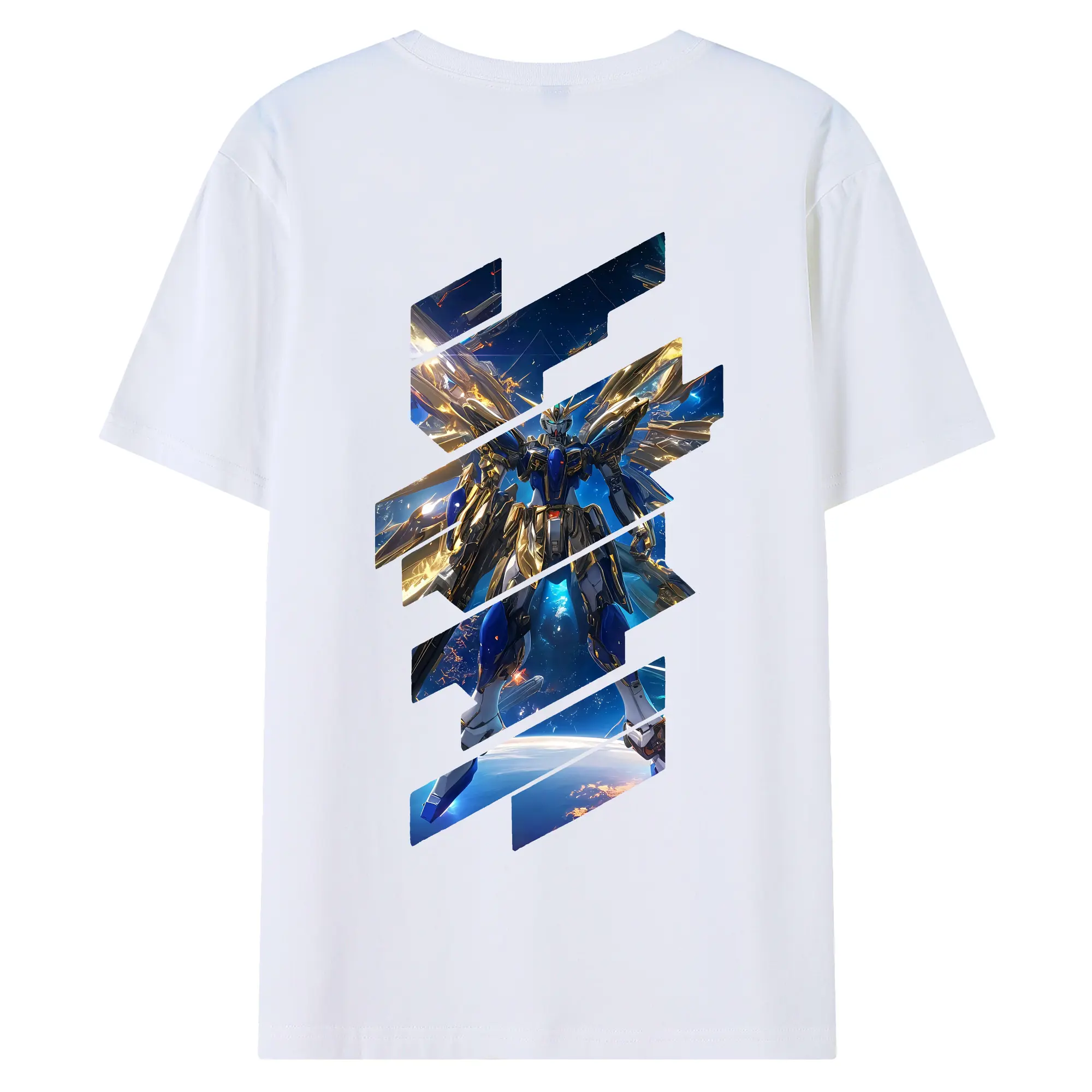 ガンダム グッズ,νガンダム - 綿100％ 半袖Tシャツ ・ バックプリント ・ 快適 通気性 ・ 日常使い 散歩 スポーツ用