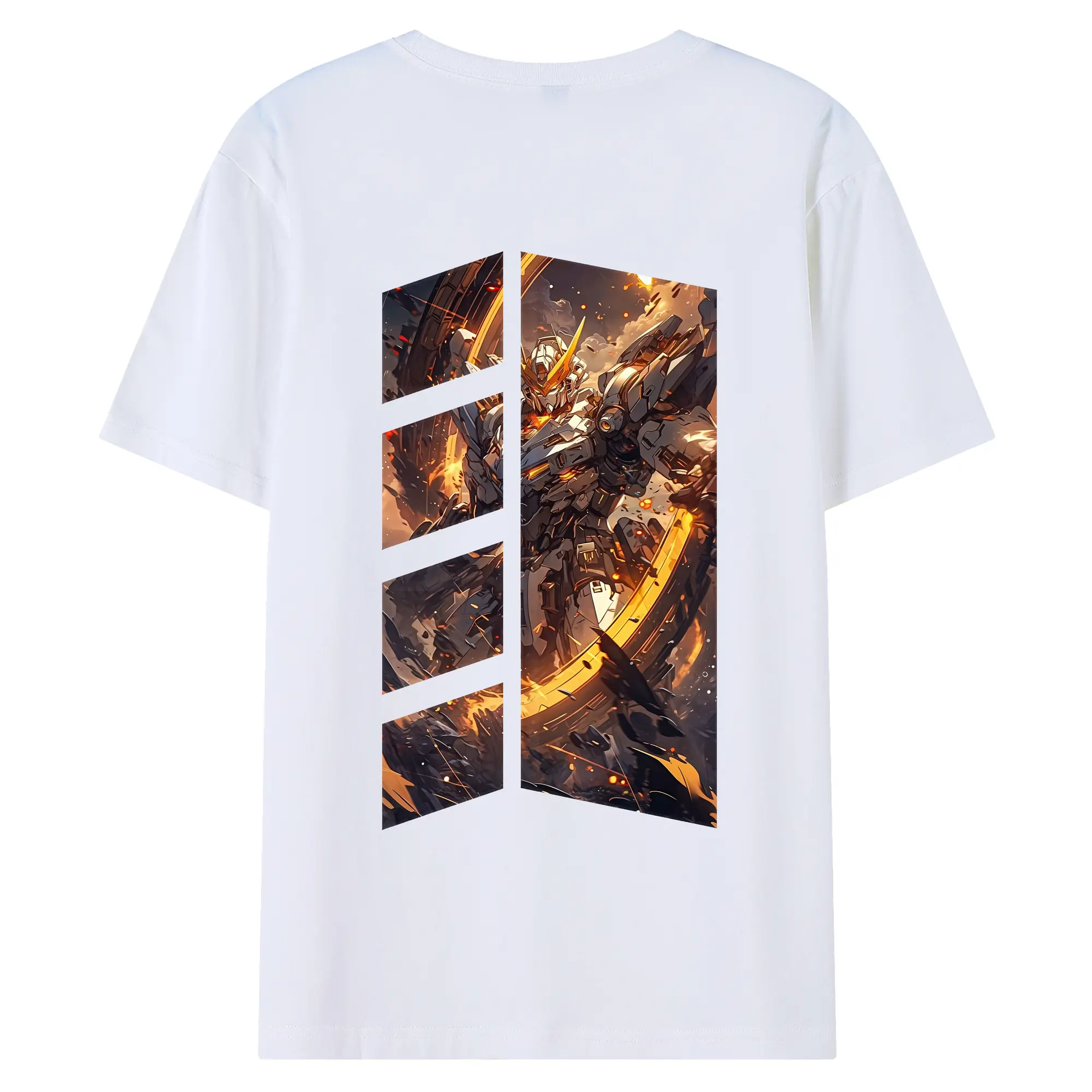 ガンダム グッズ,νガンダム - 綿100％ 半袖Tシャツ ・ バックプリント ・ 快適 通気性 ・ 日常使い 散歩 スポーツ用