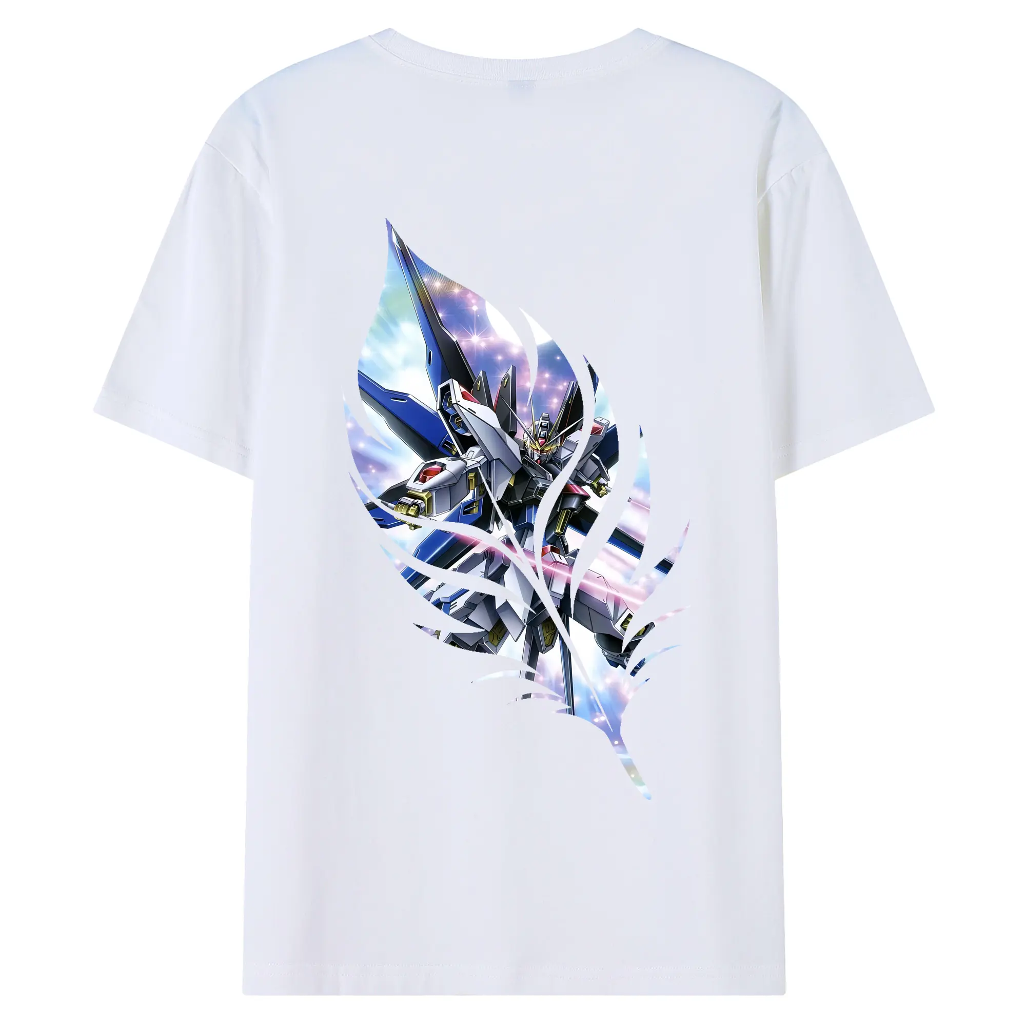 ガンダム グッズ,νガンダム - 綿100％ 半袖Tシャツ ・ バックプリント ・ 快適 通気性 ・ 日常使い 散歩 スポーツ用