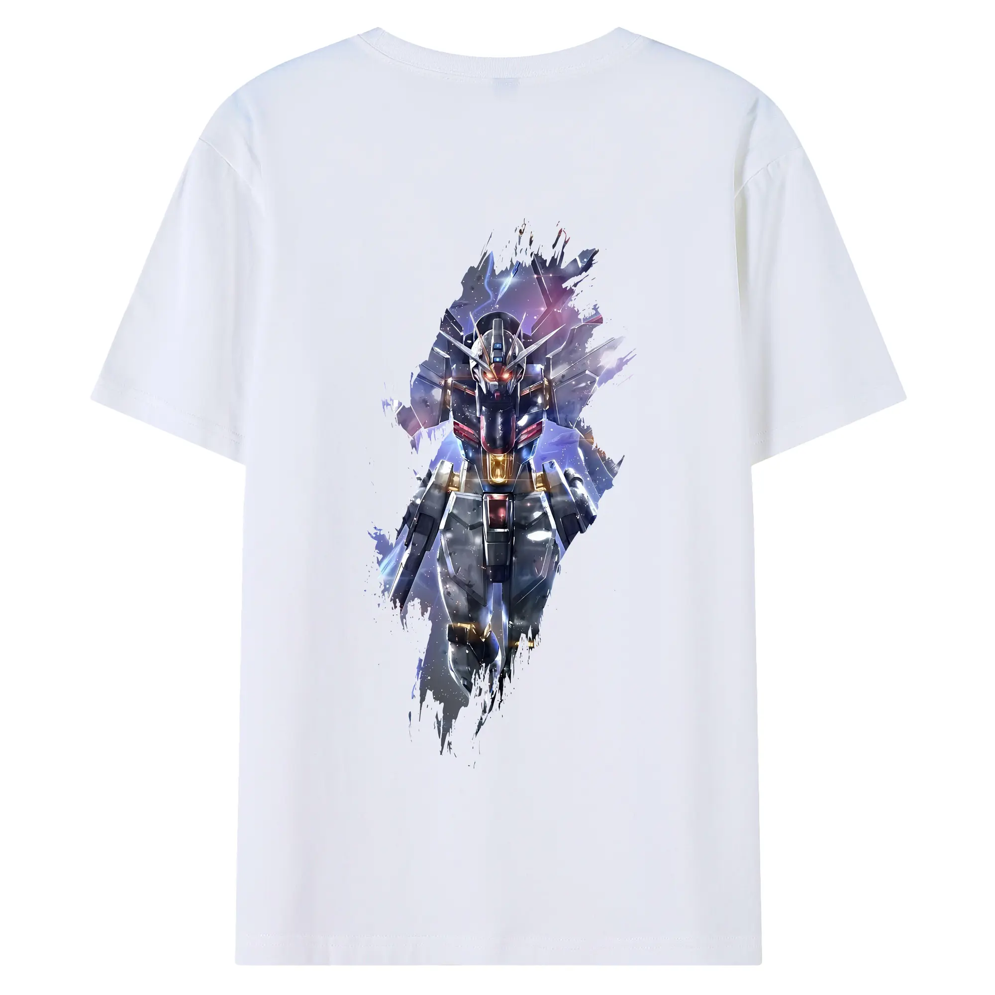 ガンダム グッズ,νガンダム - 綿100％ 半袖Tシャツ ・ バックプリント ・ 快適 通気性 ・ 日常使い 散歩 スポーツ用