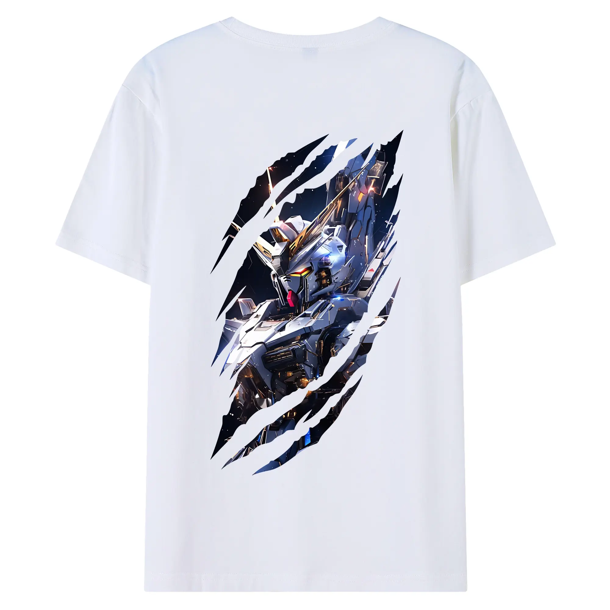 ガンダム グッズ,νガンダム - 綿100％ 半袖Tシャツ ・ バックプリント ・ 快適 通気性 ・ 日常使い 散歩 スポーツ用
