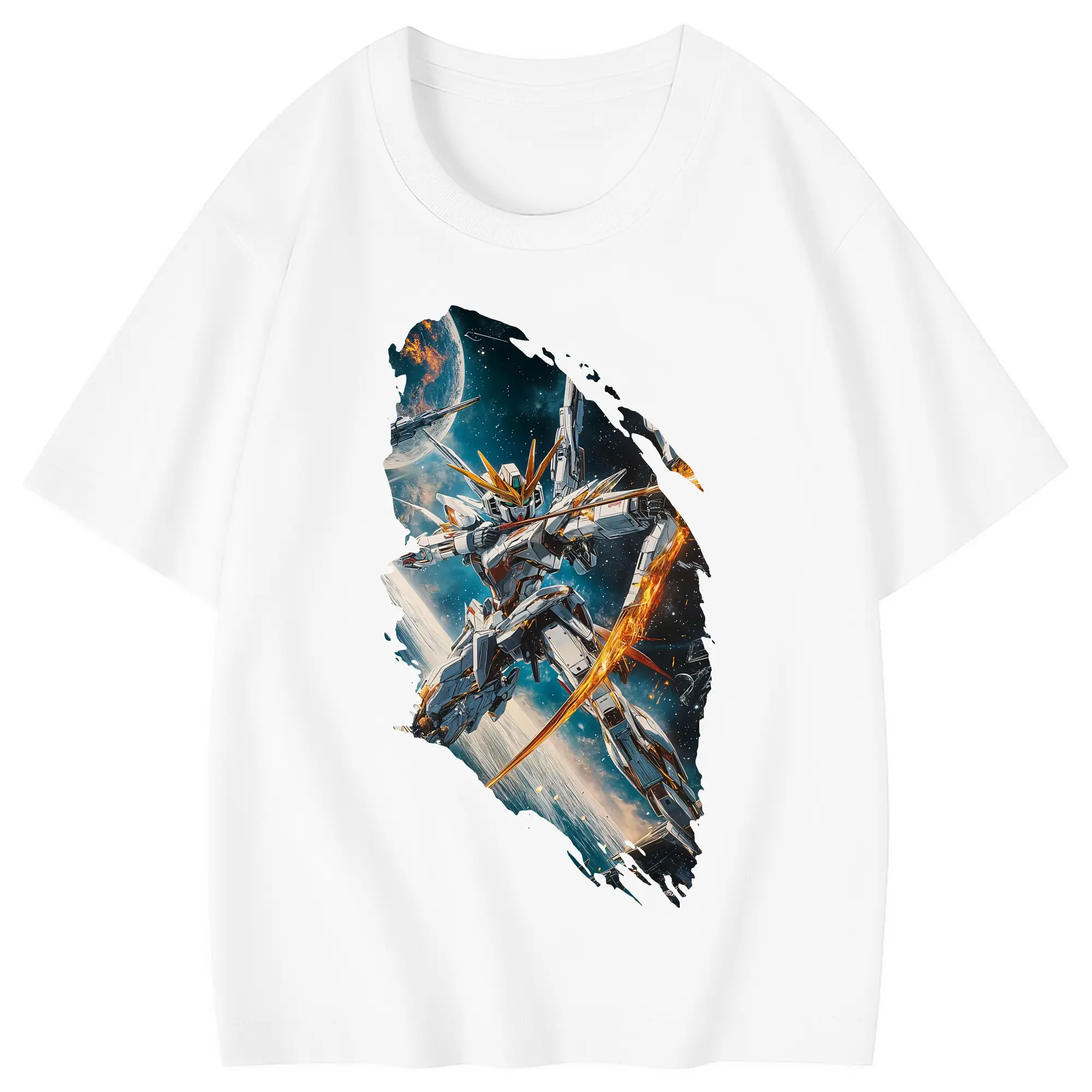 ガンダム グッズ,νガンダム - 綿100％ キッズTシャツ ・ フロントプリント ・ 快適 通気性 ・ スポーツ カジュアル 散歩用