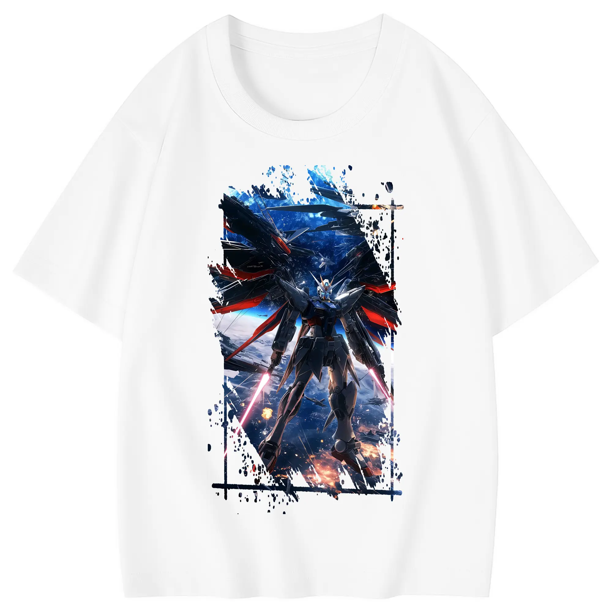 ガンダム グッズ,νガンダム - 綿100％ キッズTシャツ ・ フロントプリント ・ 快適 通気性 ・ スポーツ カジュアル 散歩用