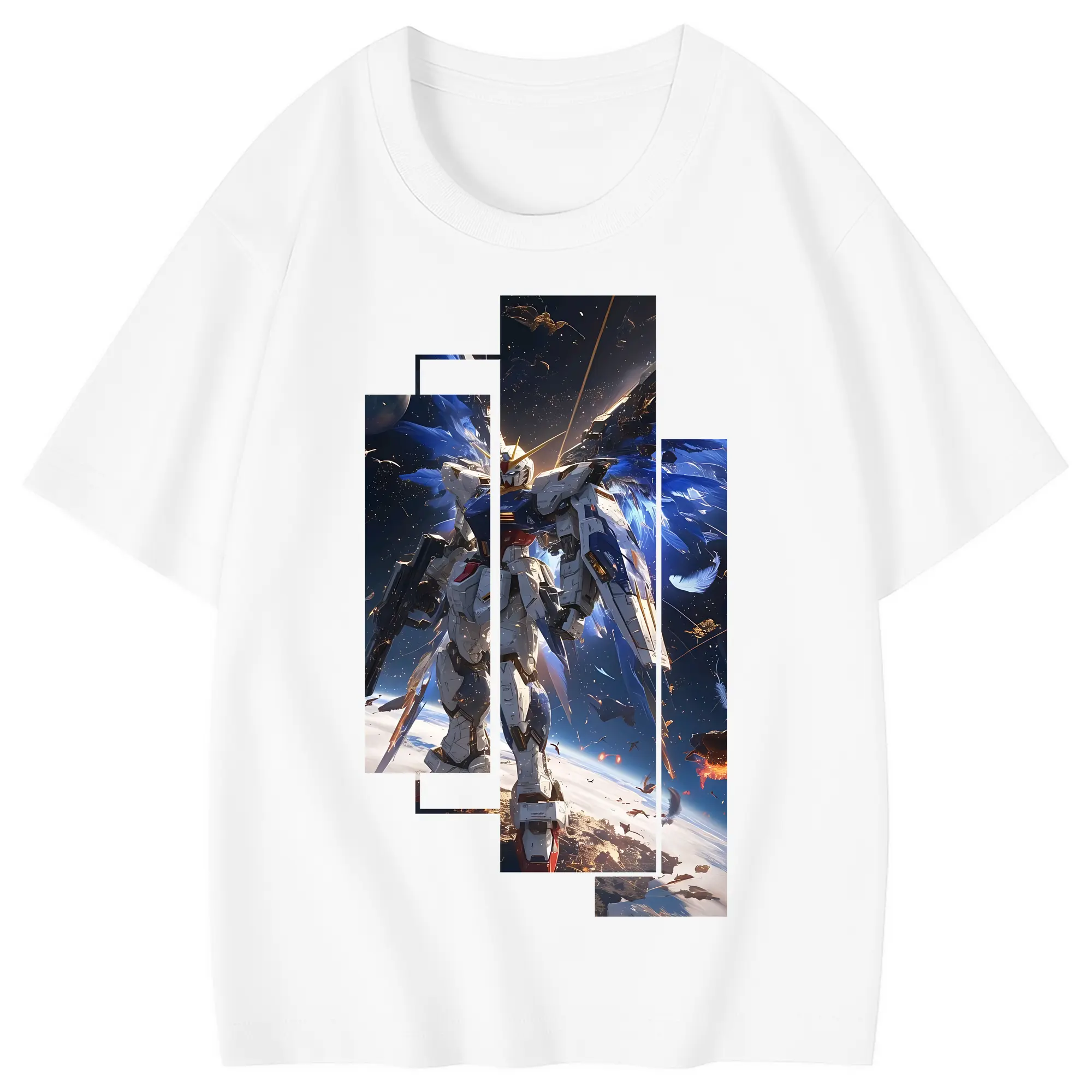 ガンダム グッズ,νガンダム - 綿100％ キッズTシャツ ・ フロントプリント ・ 快適 通気性 ・ スポーツ カジュアル 散歩用