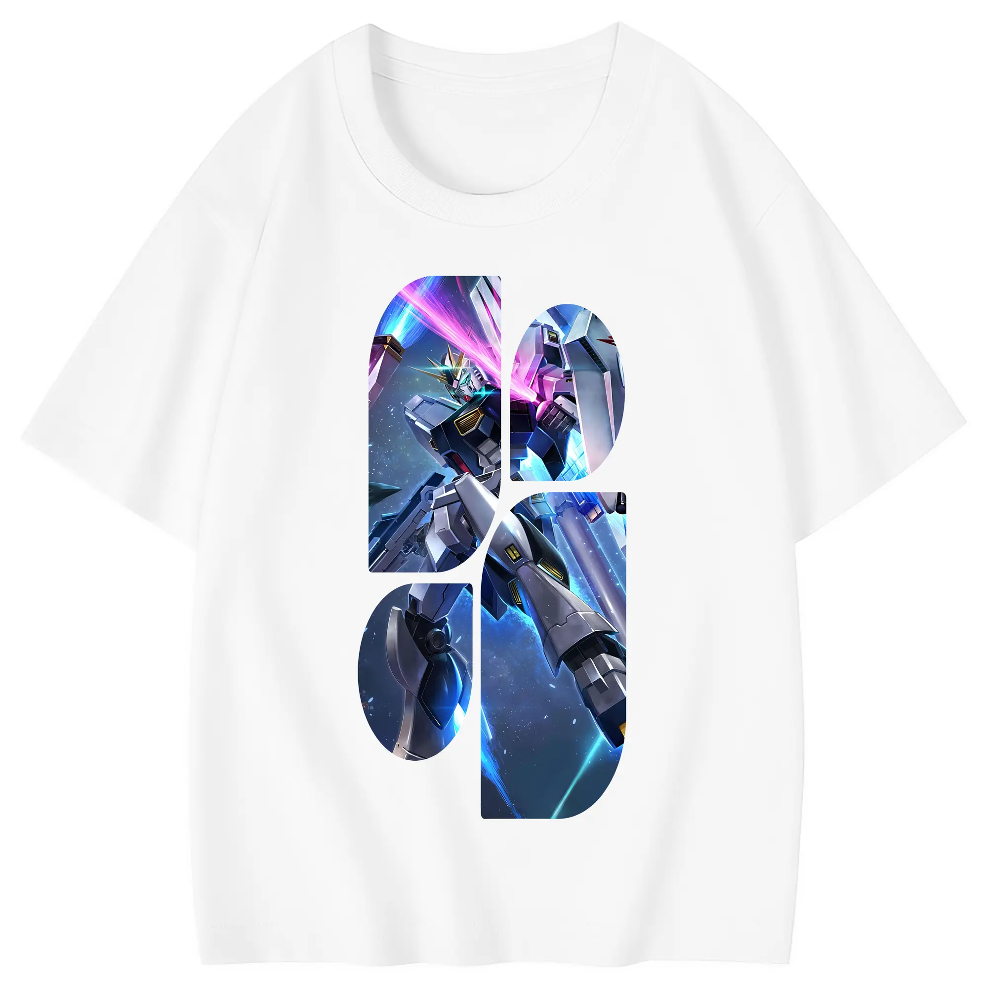 ガンダム グッズ,νガンダム - 綿100％ キッズTシャツ ・ フロントプリント ・ 快適 通気性 ・ スポーツ カジュアル 散歩用
