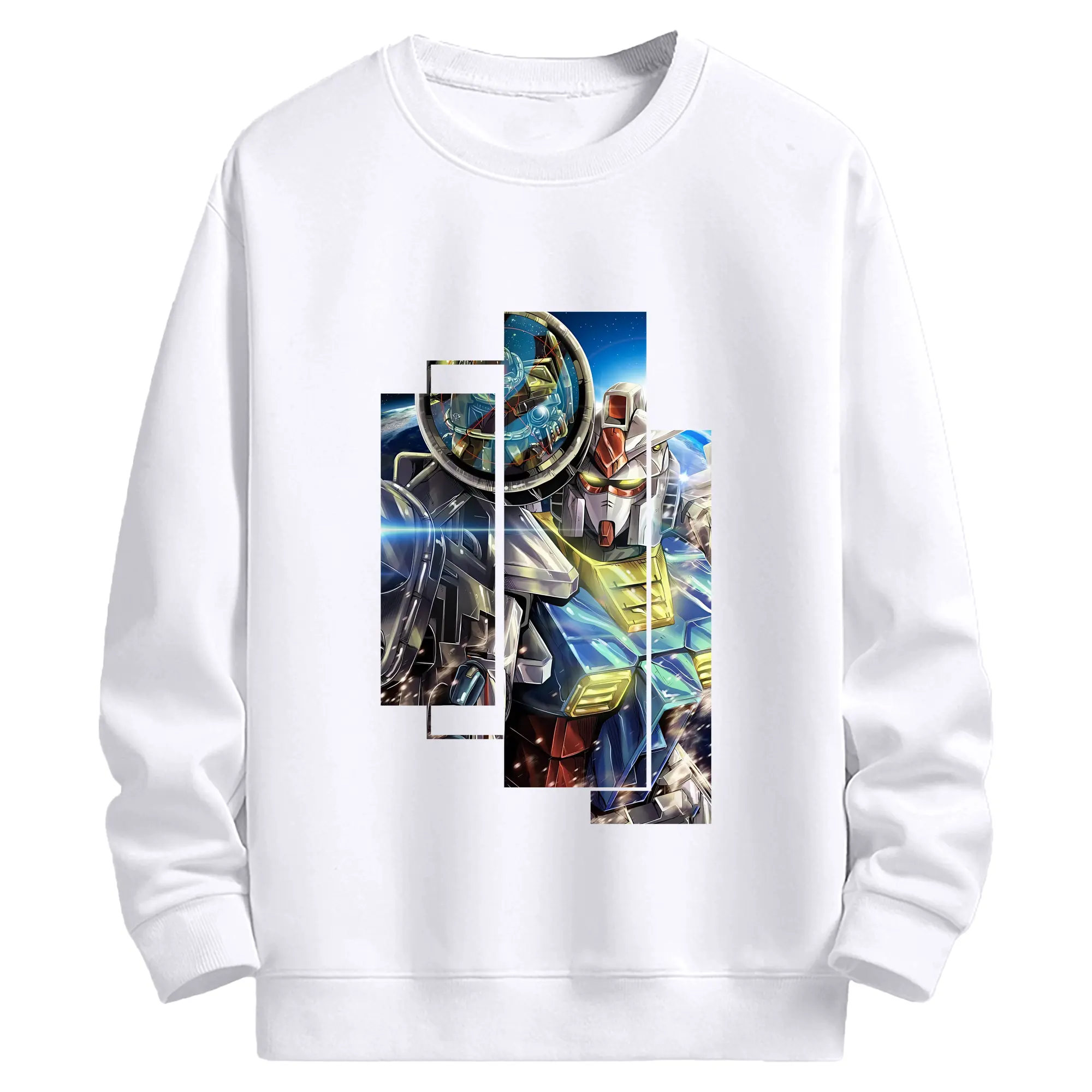 ガンダム グッズ,νガンダム - 高品質 クルーネック スウェット ・ コットン59％ ポリエステル41％ ・ ユニセックス 長袖 トレーナー ・ カジュアル デイリー スポーツ 散歩用
