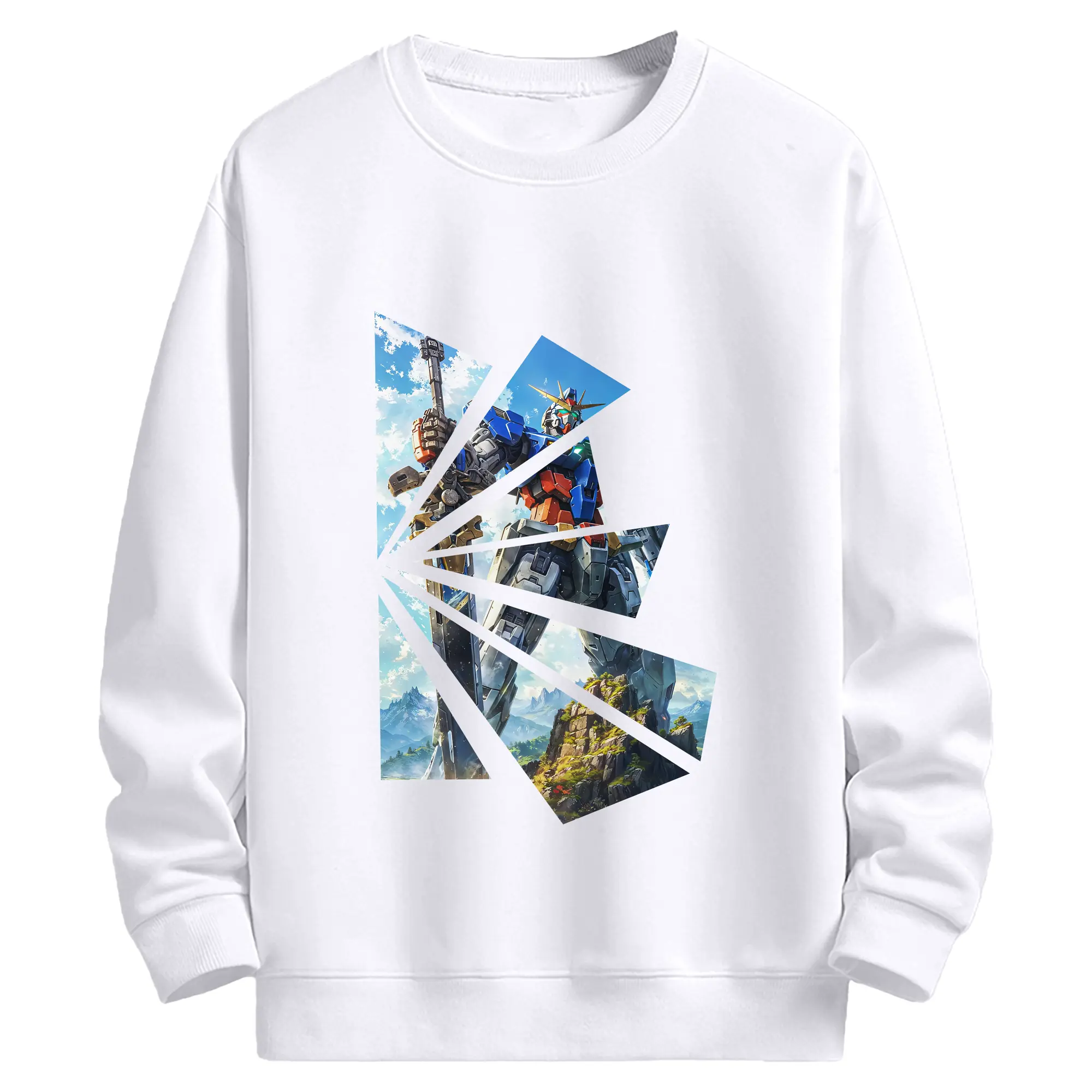 ガンダム グッズ,νガンダム - 高品質 クルーネック スウェット ・ コットン59％ ポリエステル41％ ・ ユニセックス 長袖 トレーナー ・ カジュアル デイリー スポーツ 散歩用