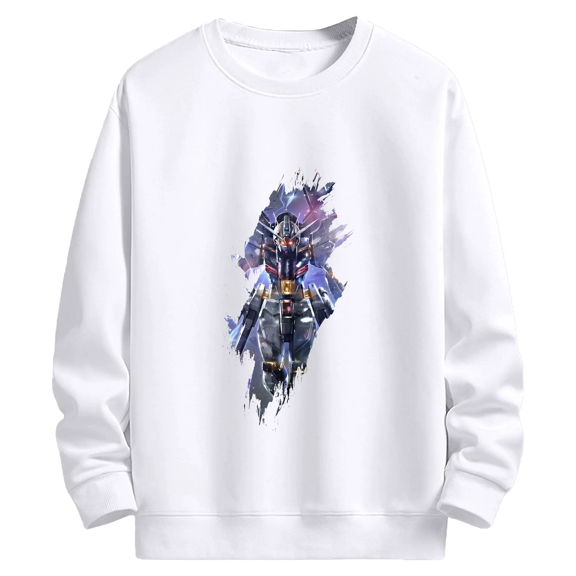 ガンダム グッズ,νガンダム - 高品質 クルーネック スウェット ・ コットン59％ ポリエステル41％ ・ ユニセックス 長袖 トレーナー ・ カジュアル デイリー スポーツ 散歩用